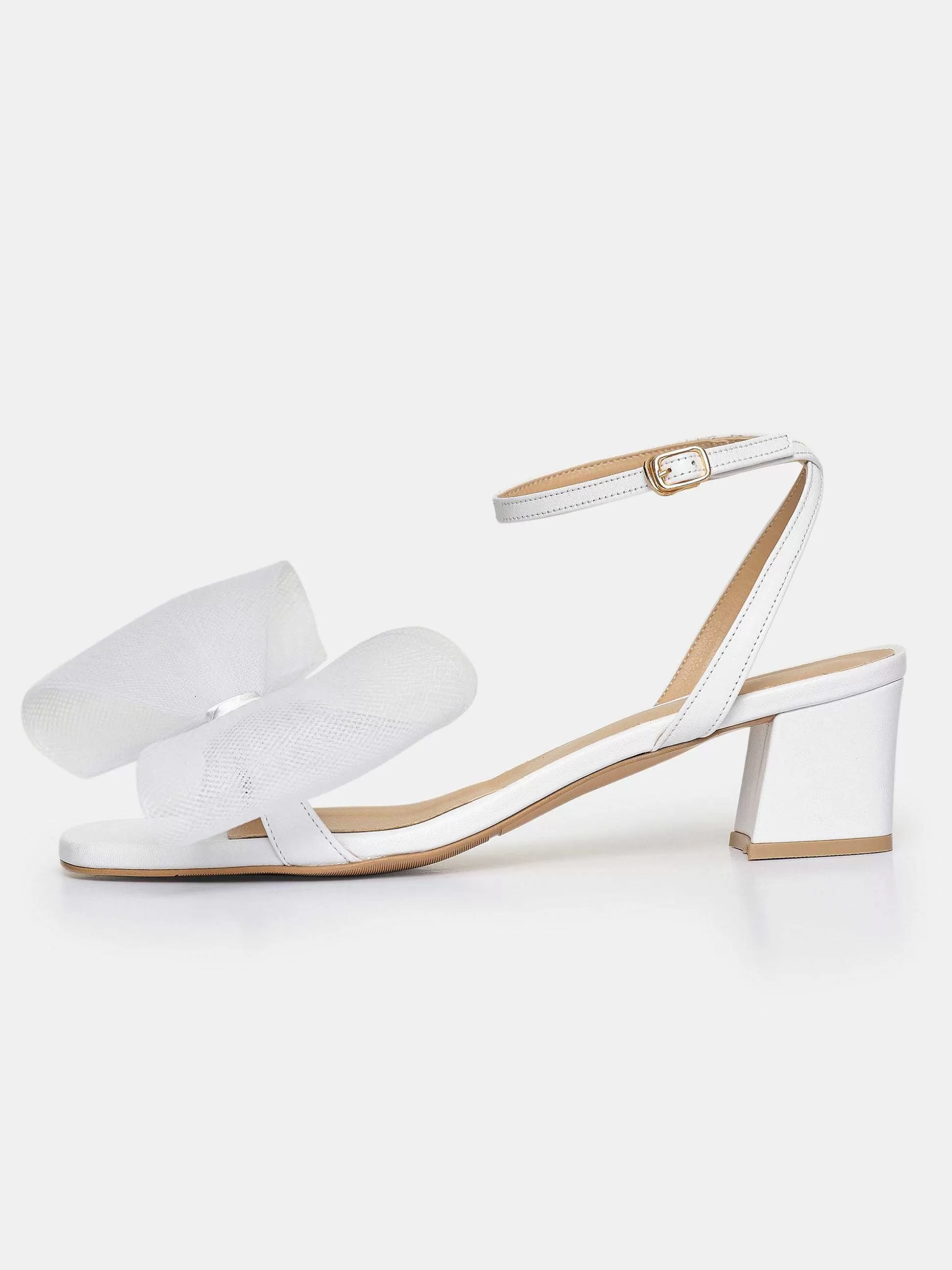 Women Source Unknown Shoes & Bags-Apogeo Tulle Bow Sandals, White