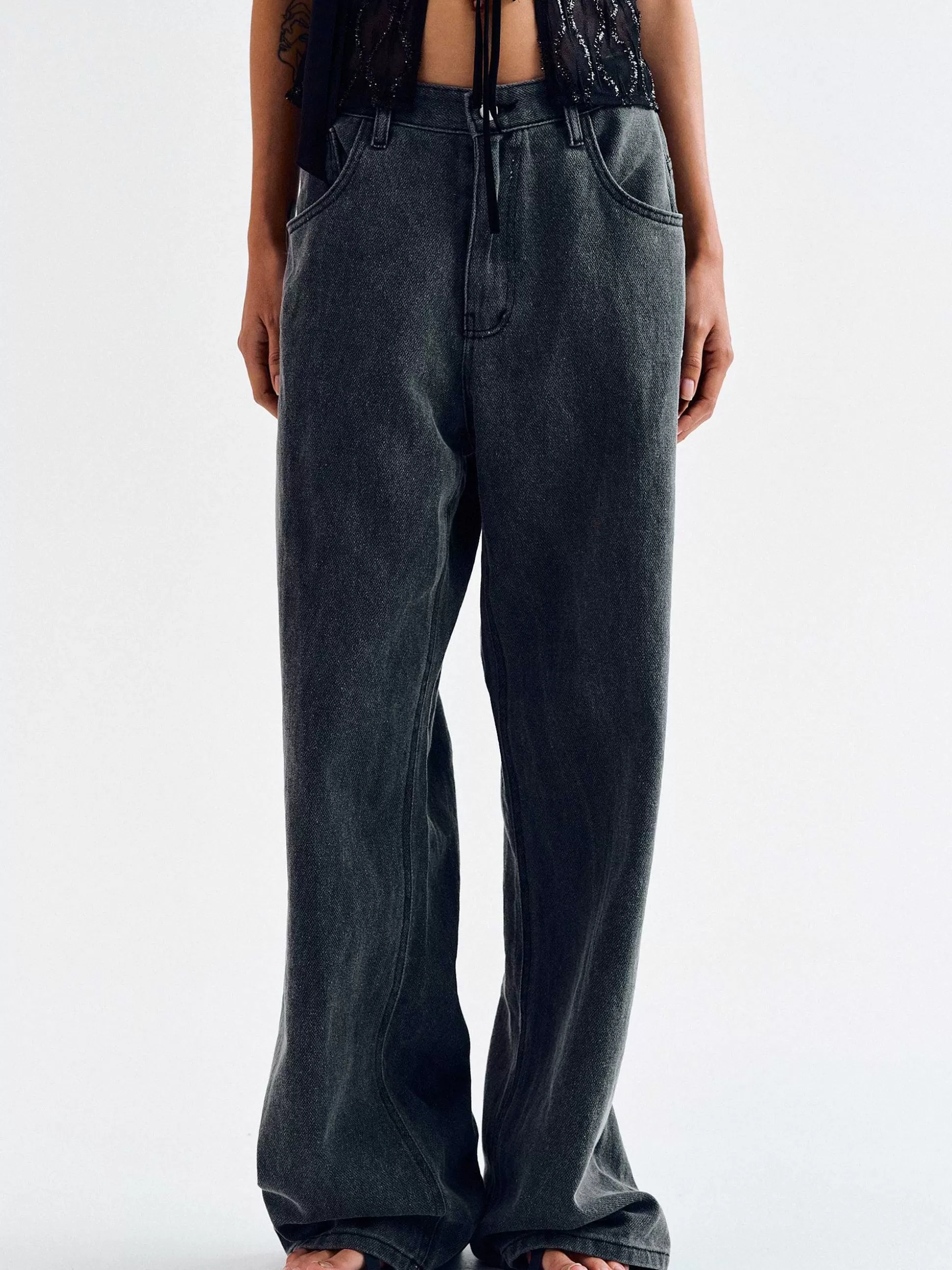 Women Source Unknown Denim-Boyfriend Pigment Jeans, Sharkskin