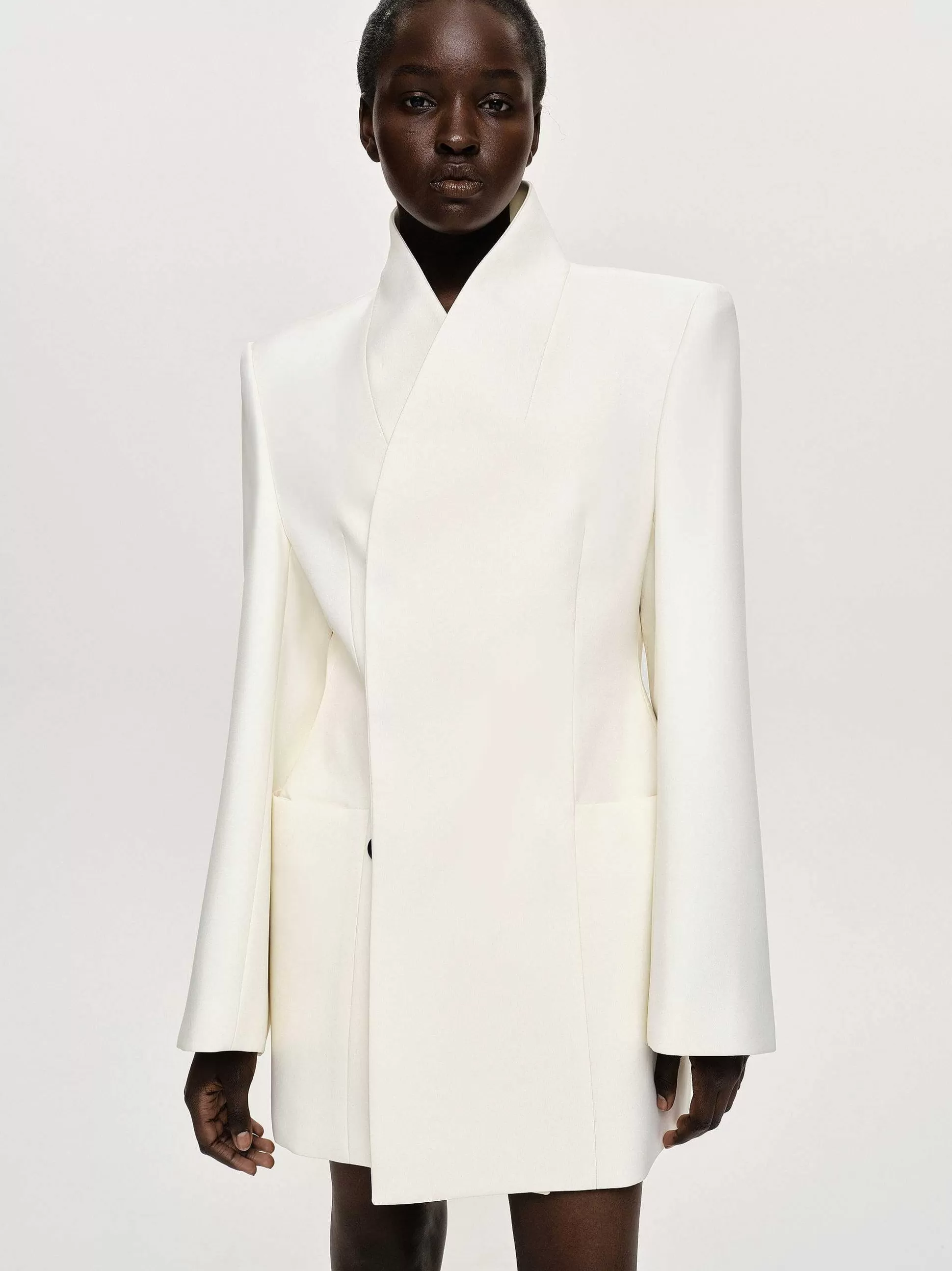 Women Source Unknown Clothing-Corrin Wrap Blazer, Cream