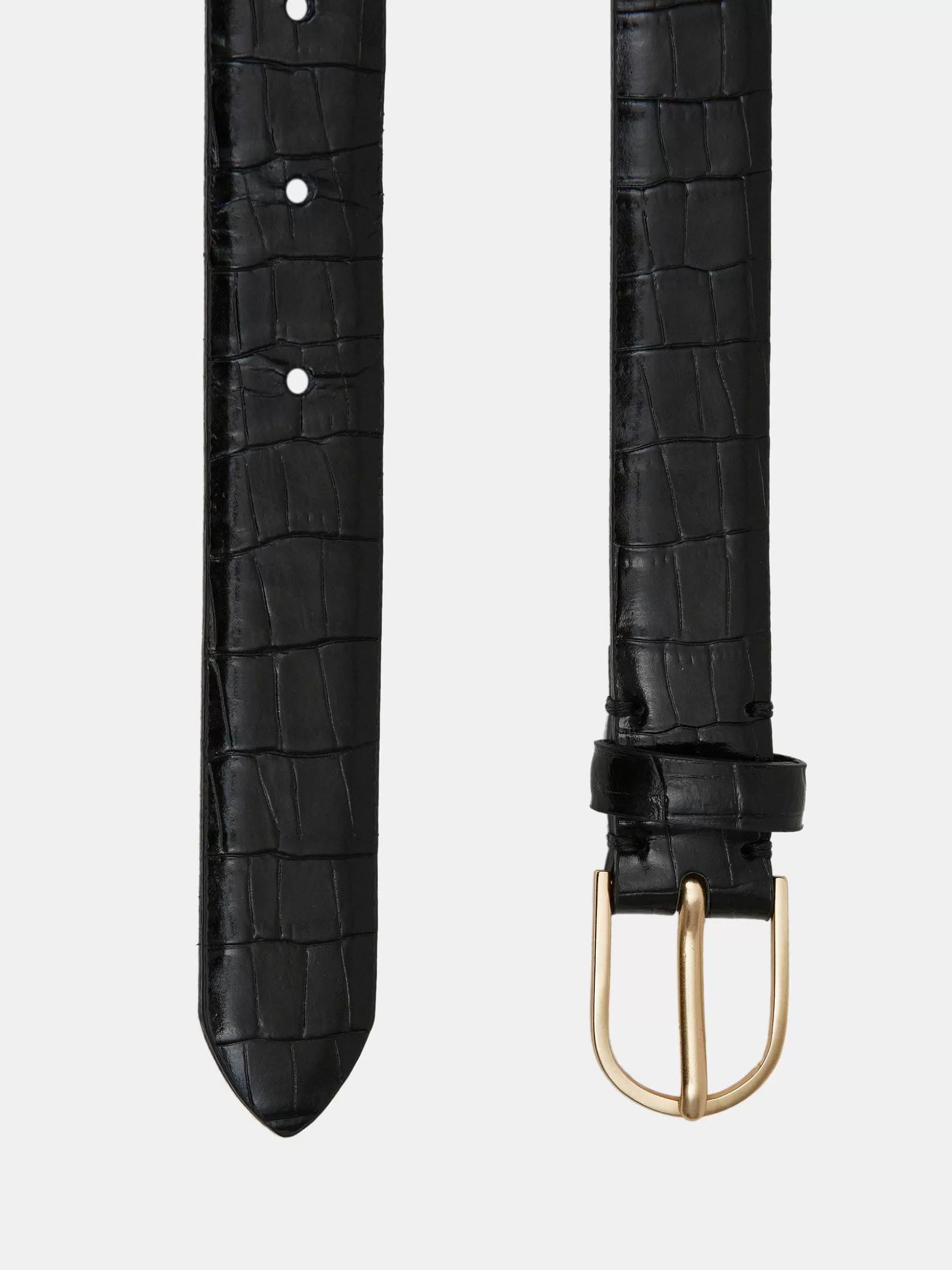 Women Source Unknown Clothing-Croc-Effect Belt, Black