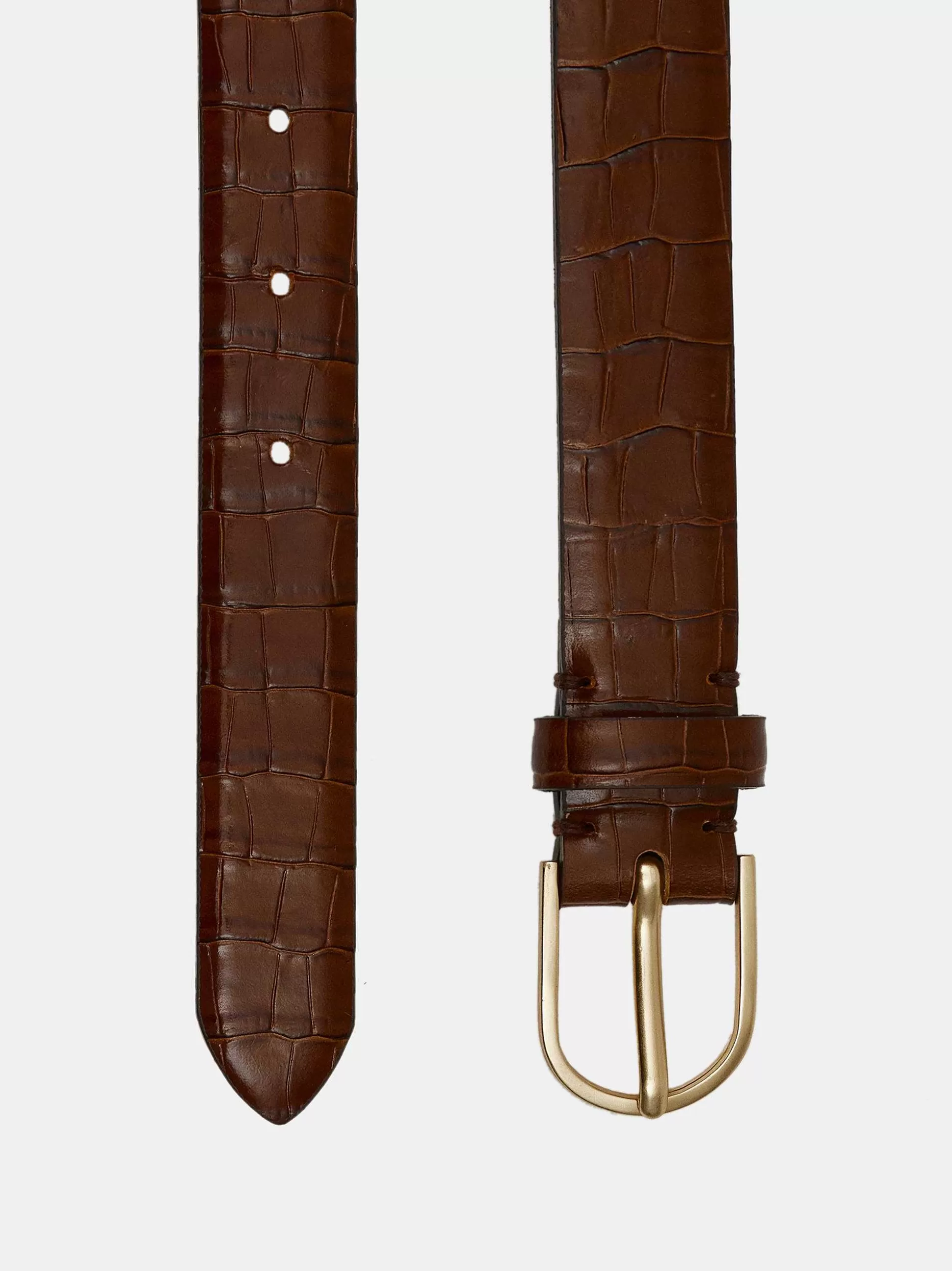 Women Source Unknown Clothing-Croc-Effect Belt, Brown
