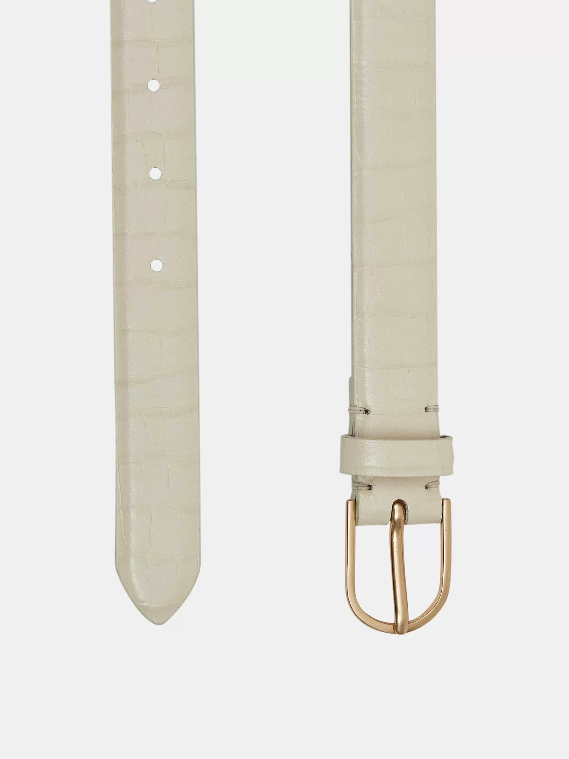 Women Source Unknown Clothing-Croc-Effect Belt, Ivory