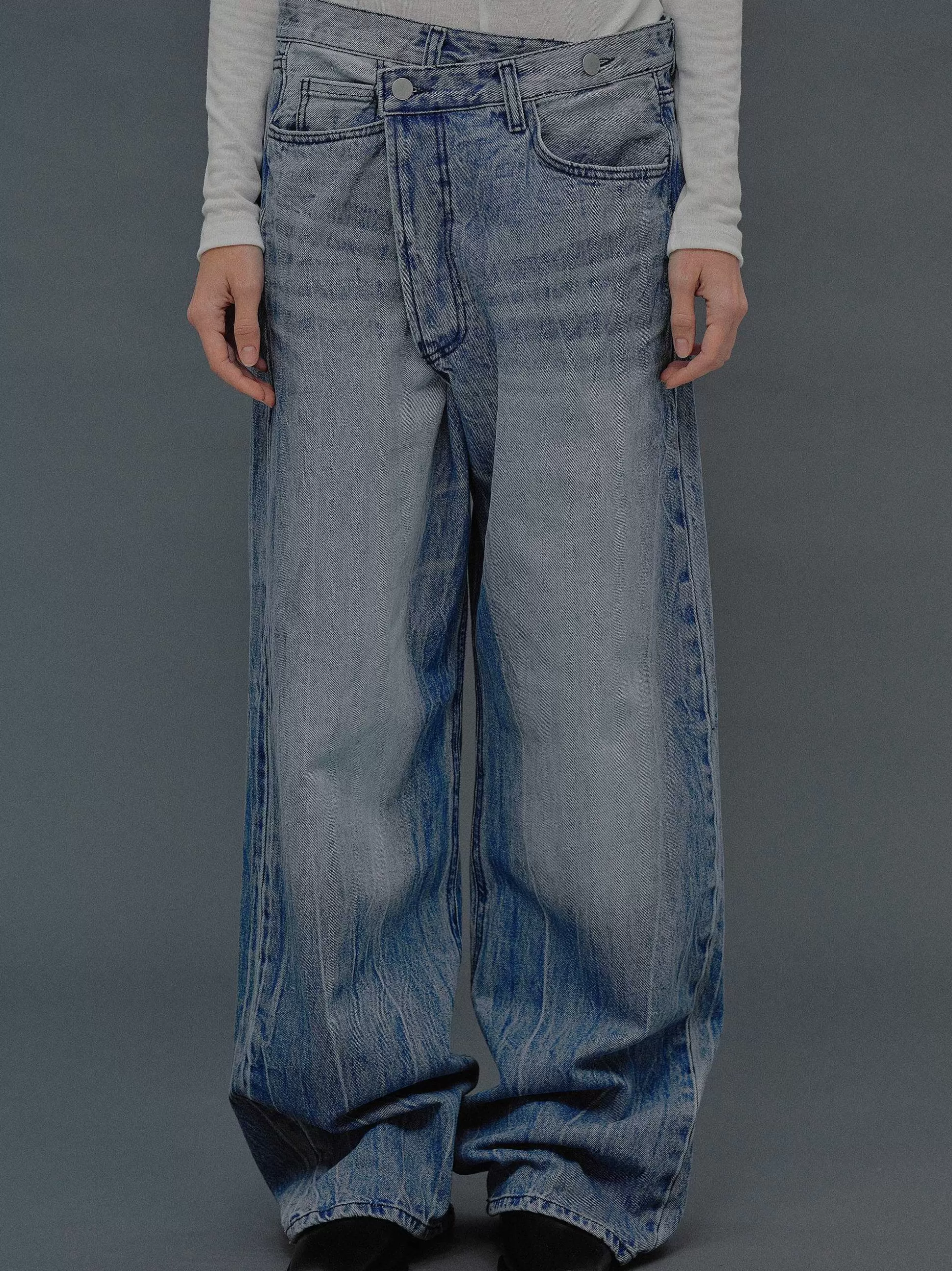 deconstructed_crossover_jeans_medium_blue_1.webp Women Source Unknown Clothing-Deconstructed Crossover Jeans, Medium Blue