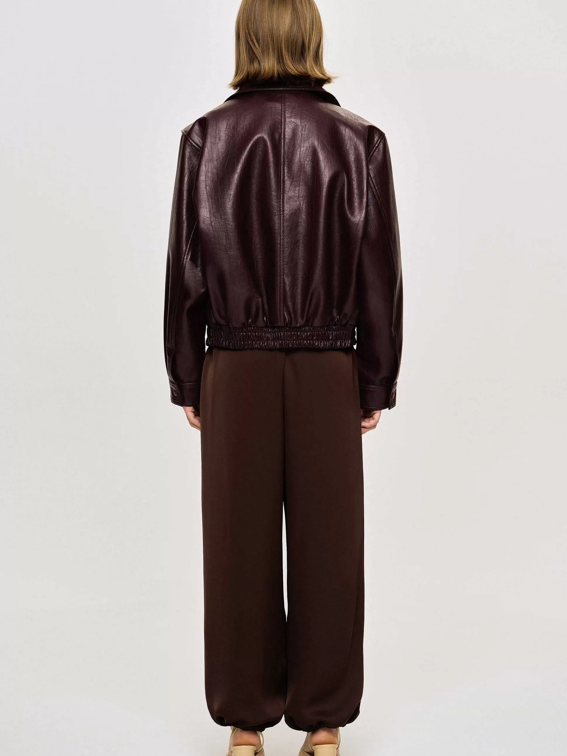 Women Source Unknown Accessories-Ennio Faux-Leather Bomber Jacket,