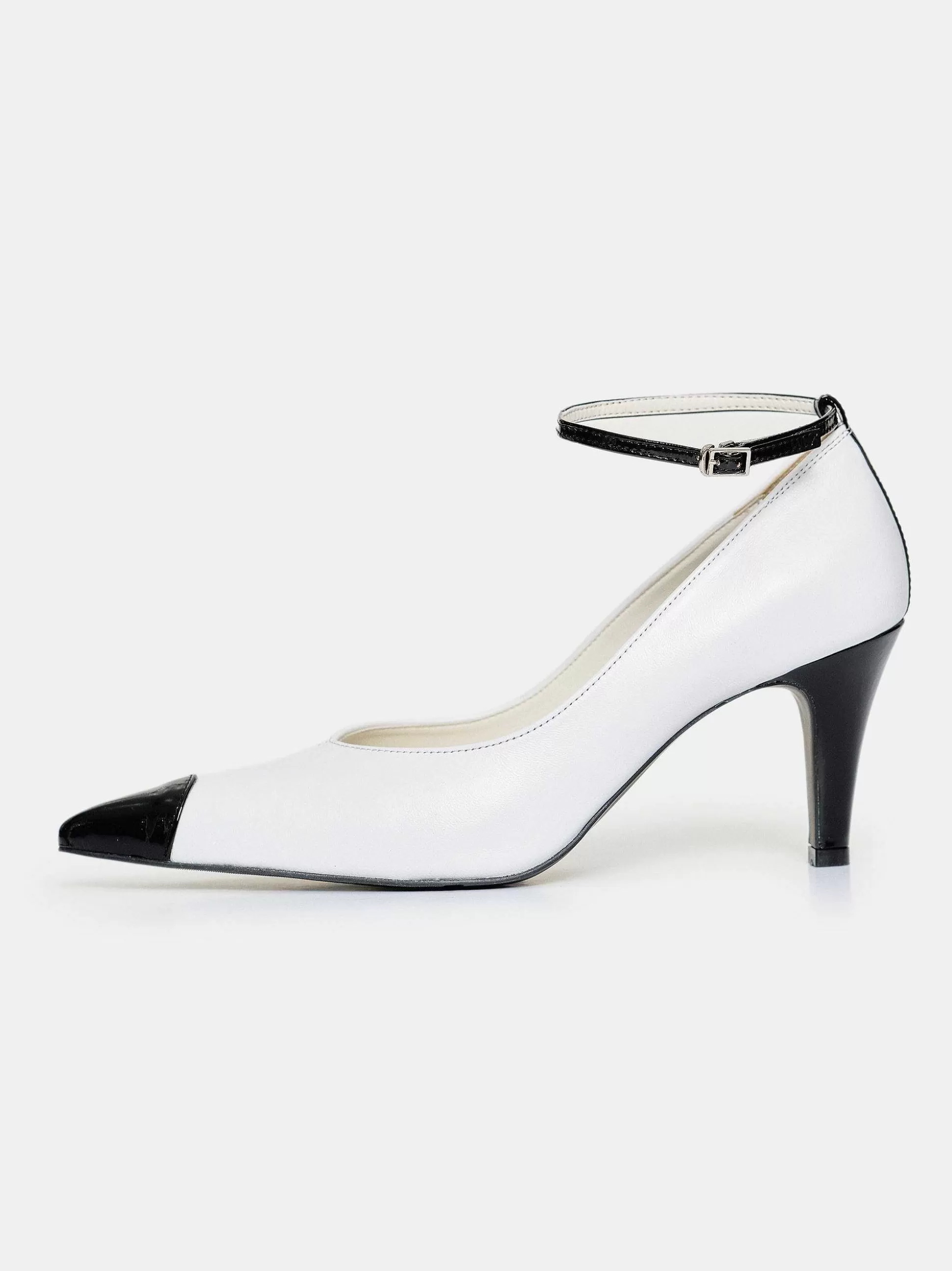 Women Source Unknown Shoes & Bags-Ester Bicolor Ankle-Strap Heels, White