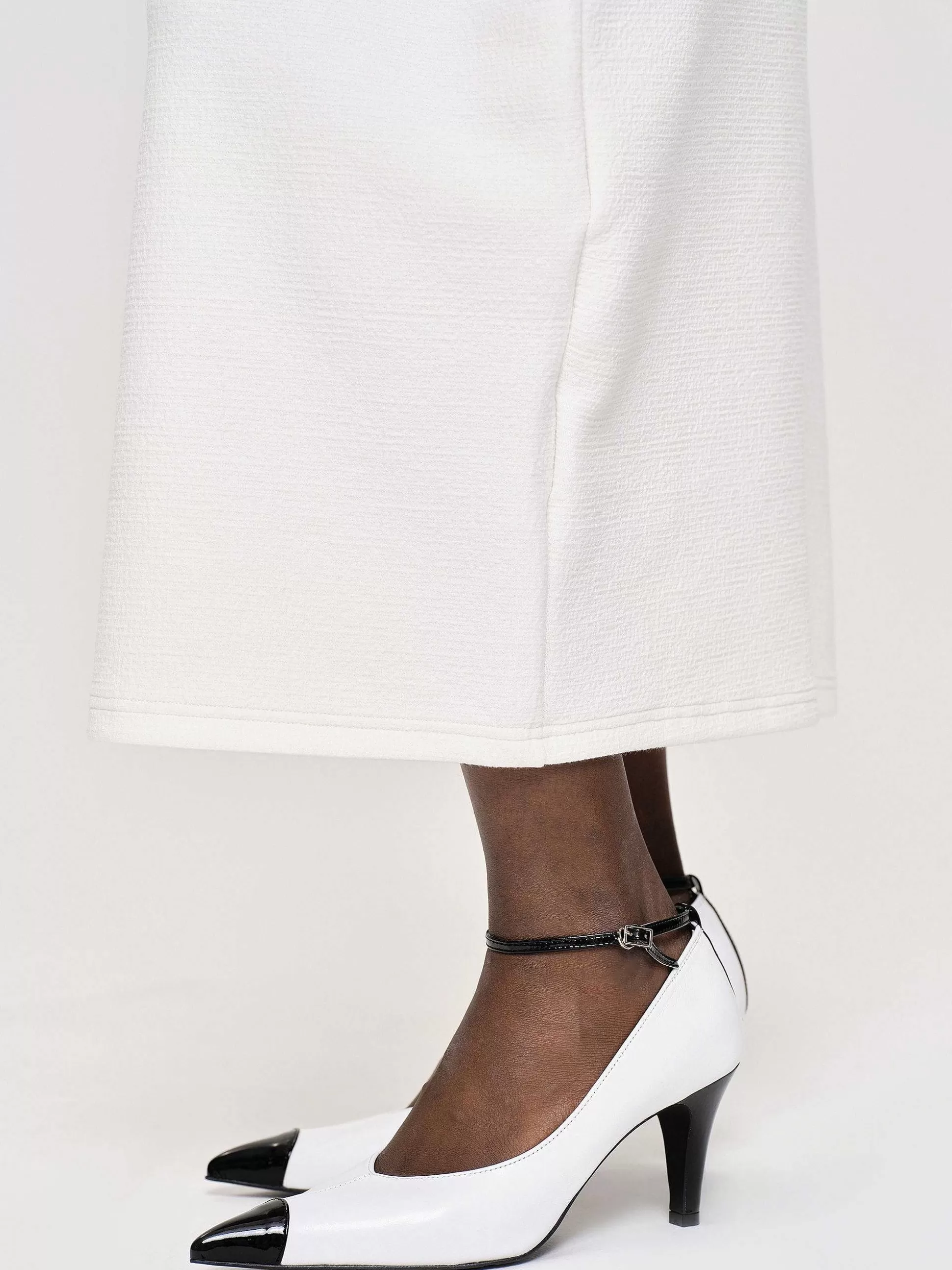 Women Source Unknown Shoes & Bags-Ester Bicolor Ankle-Strap Heels, White