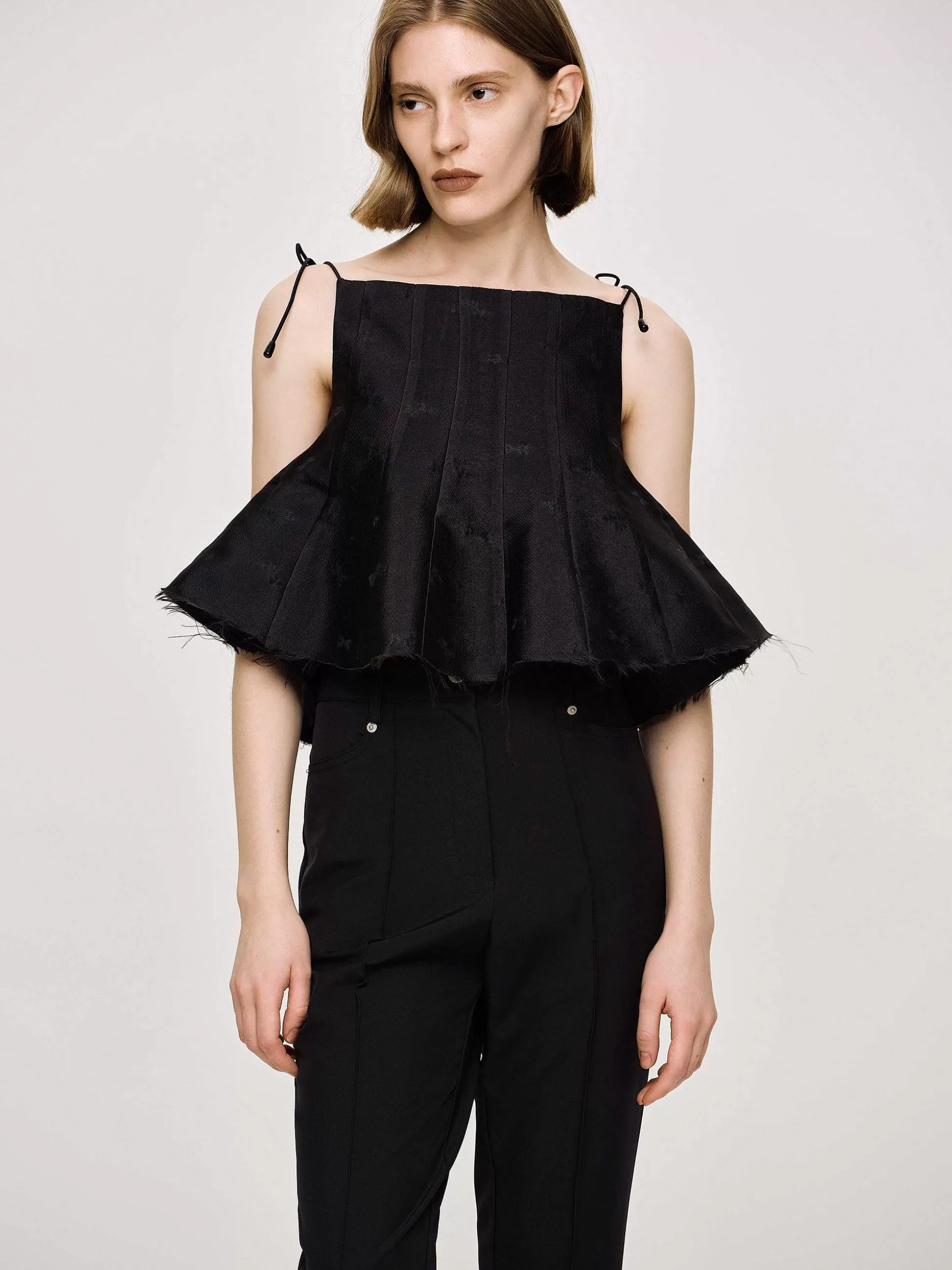 Women Source Unknown Clothing-Extra Cropped Camisole, Black