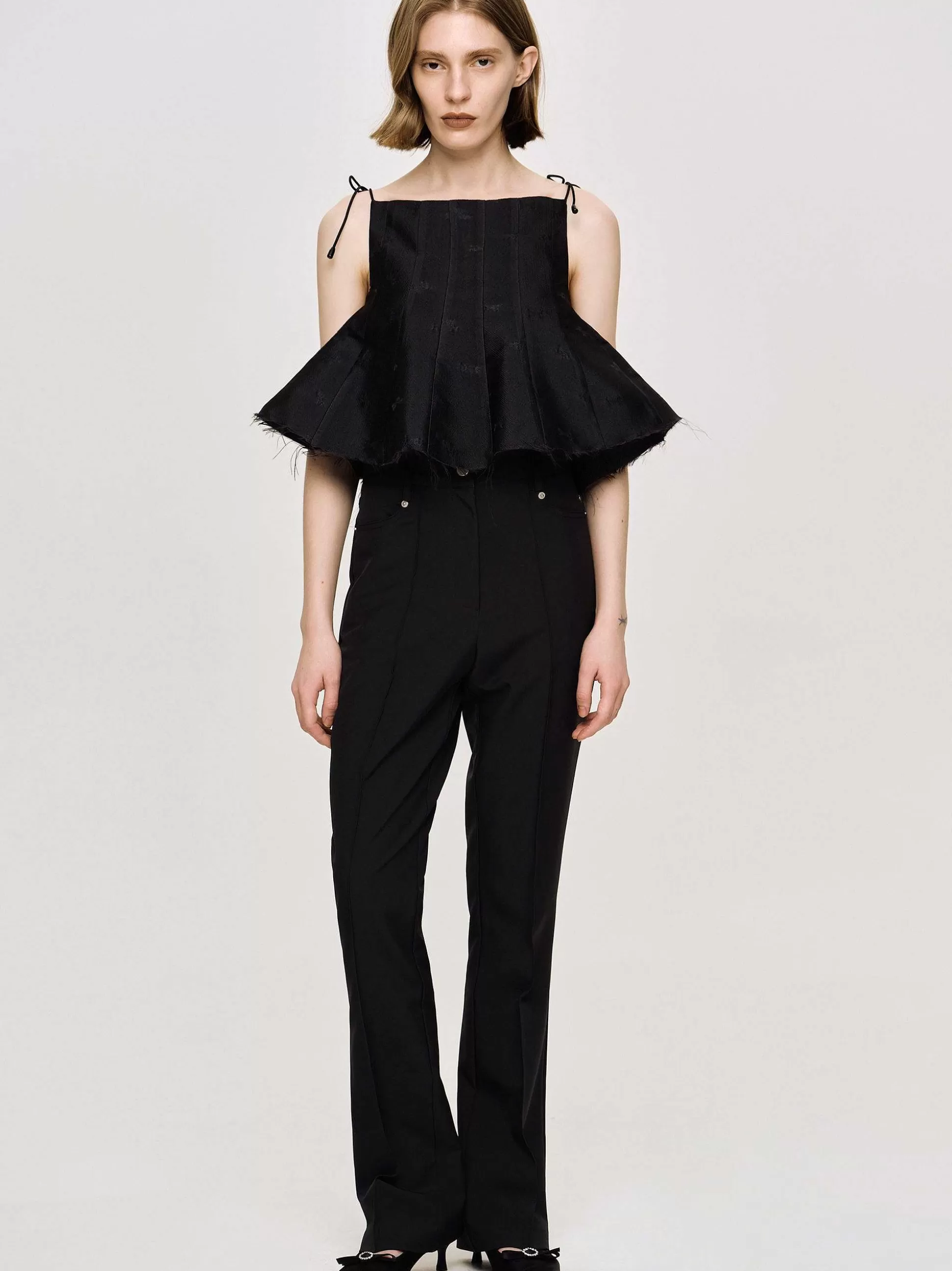 Women Source Unknown Clothing-Extra Cropped Camisole, Black