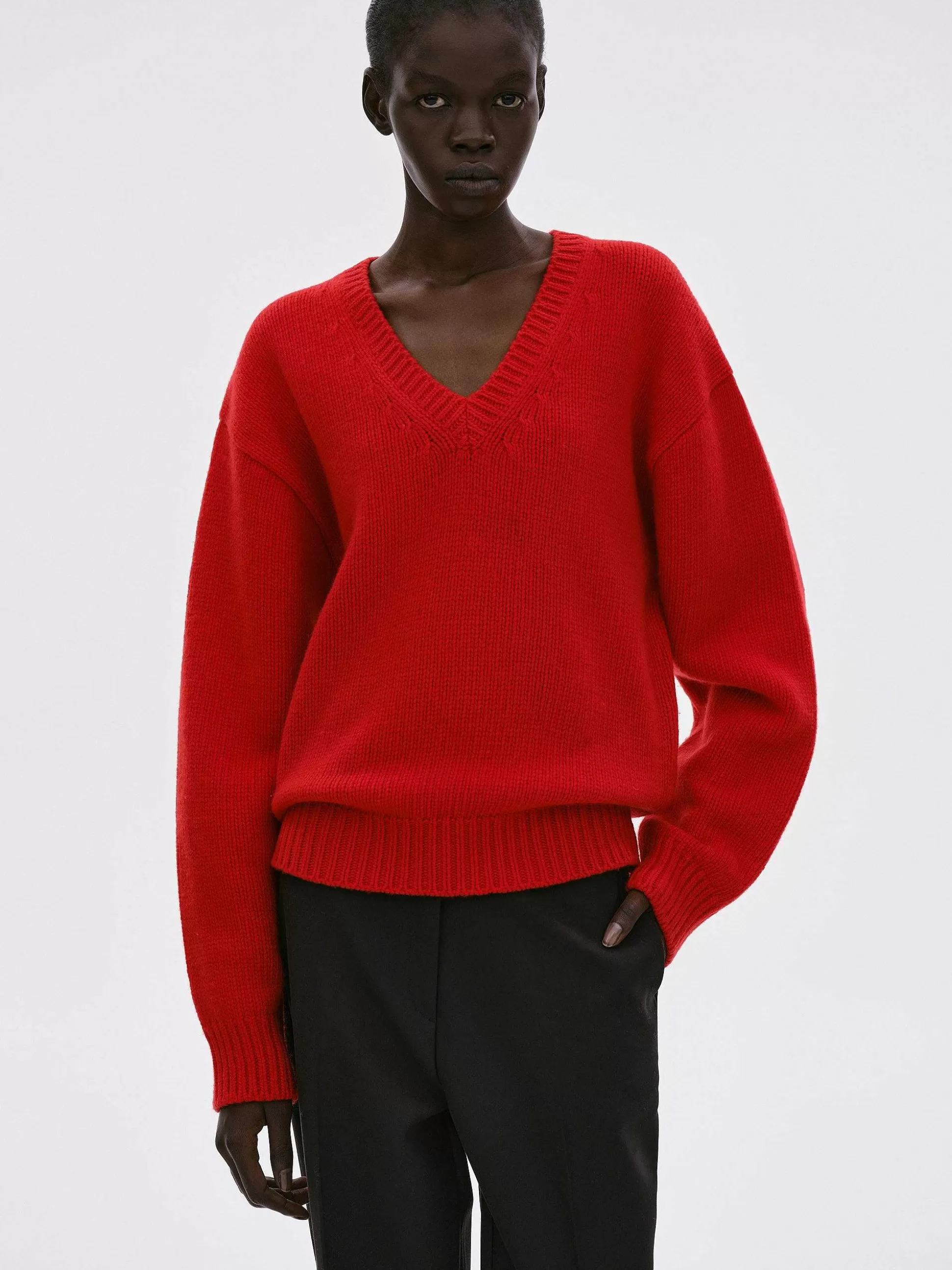 Women Source Unknown Clothing-Extra-Fine Wool Jumper, Red