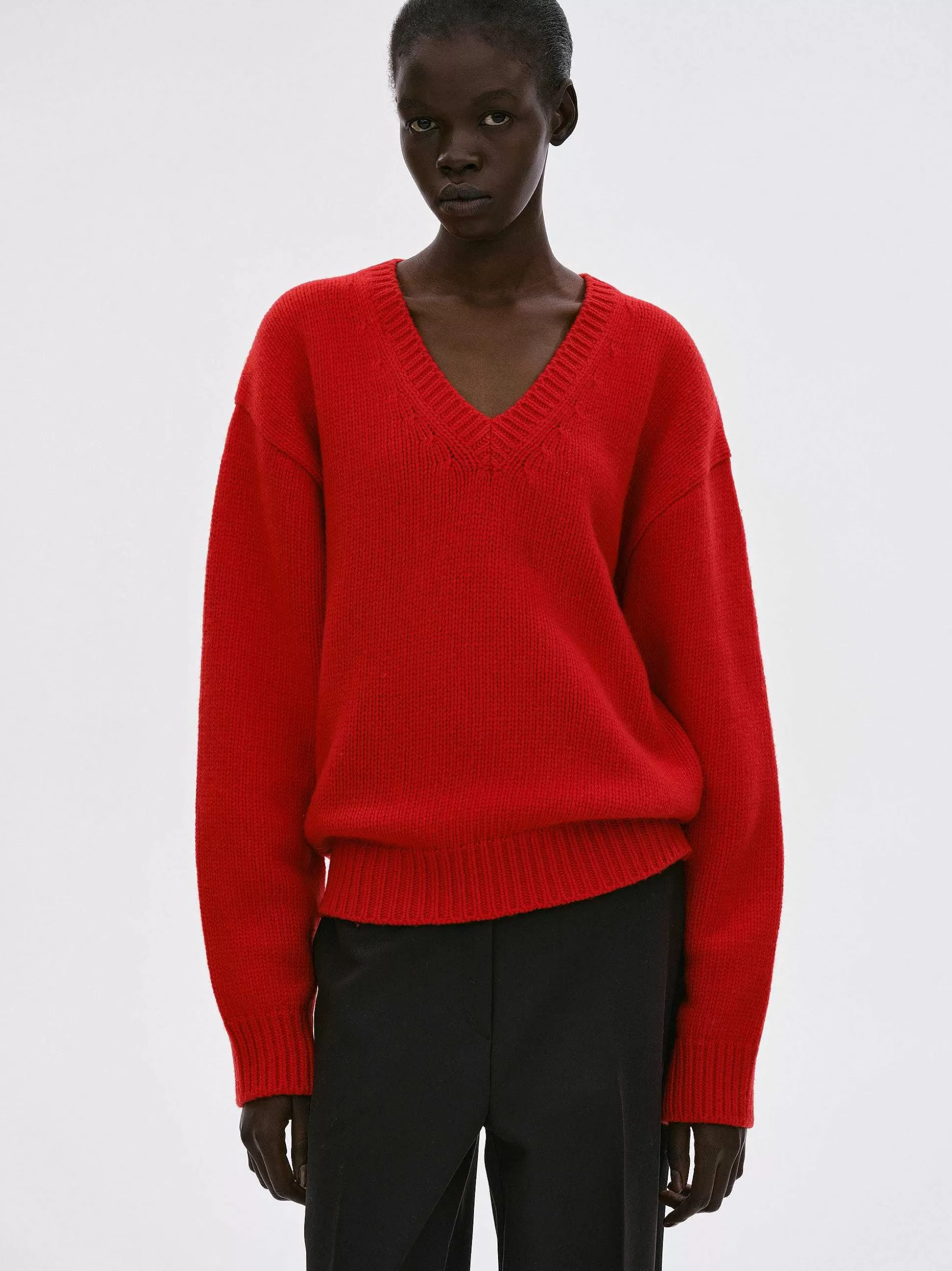 Women Source Unknown Clothing-Extra-Fine Wool Jumper, Red