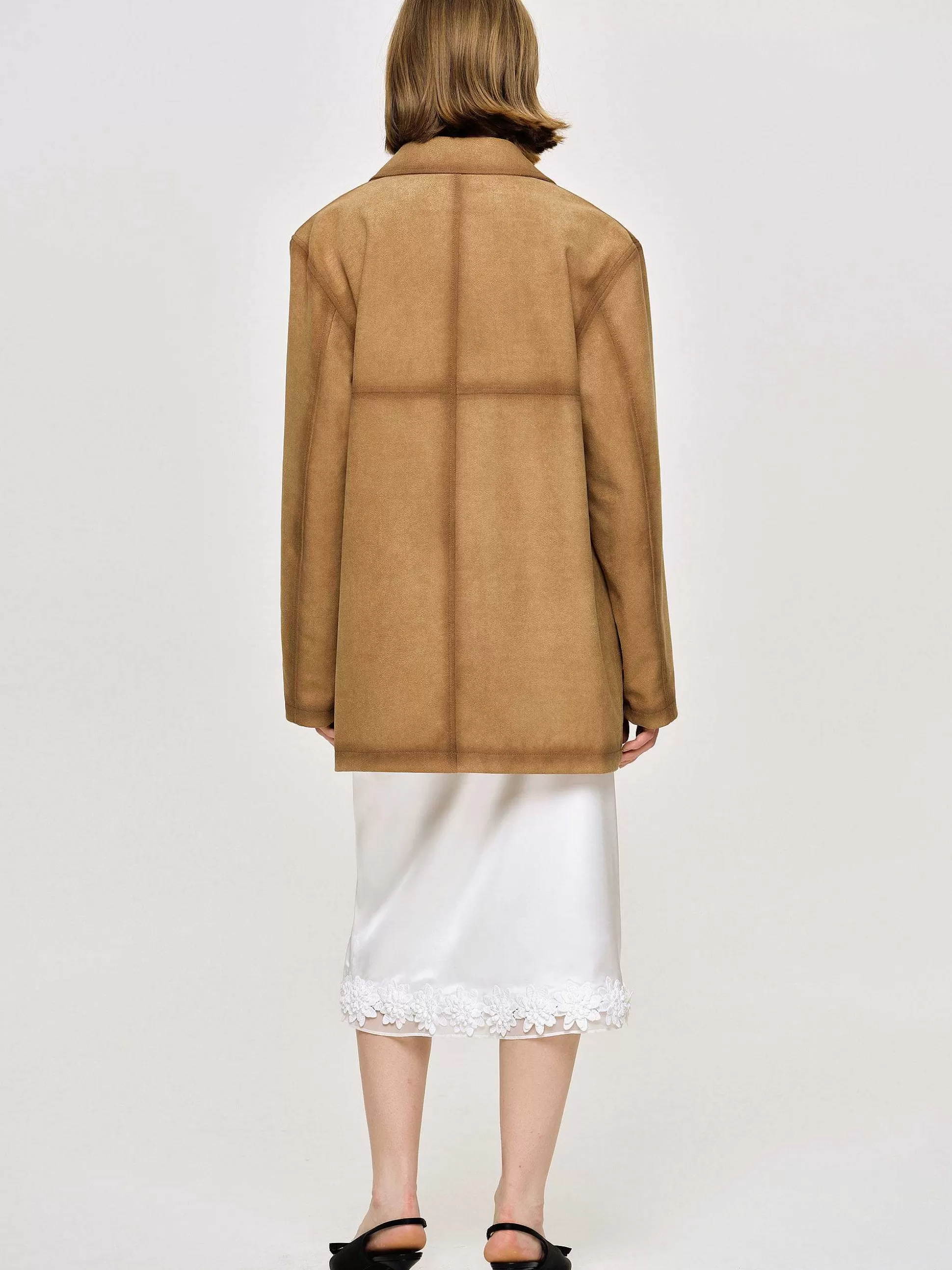 Women Source Unknown Accessories-Faded Sponge Jacket, Camel