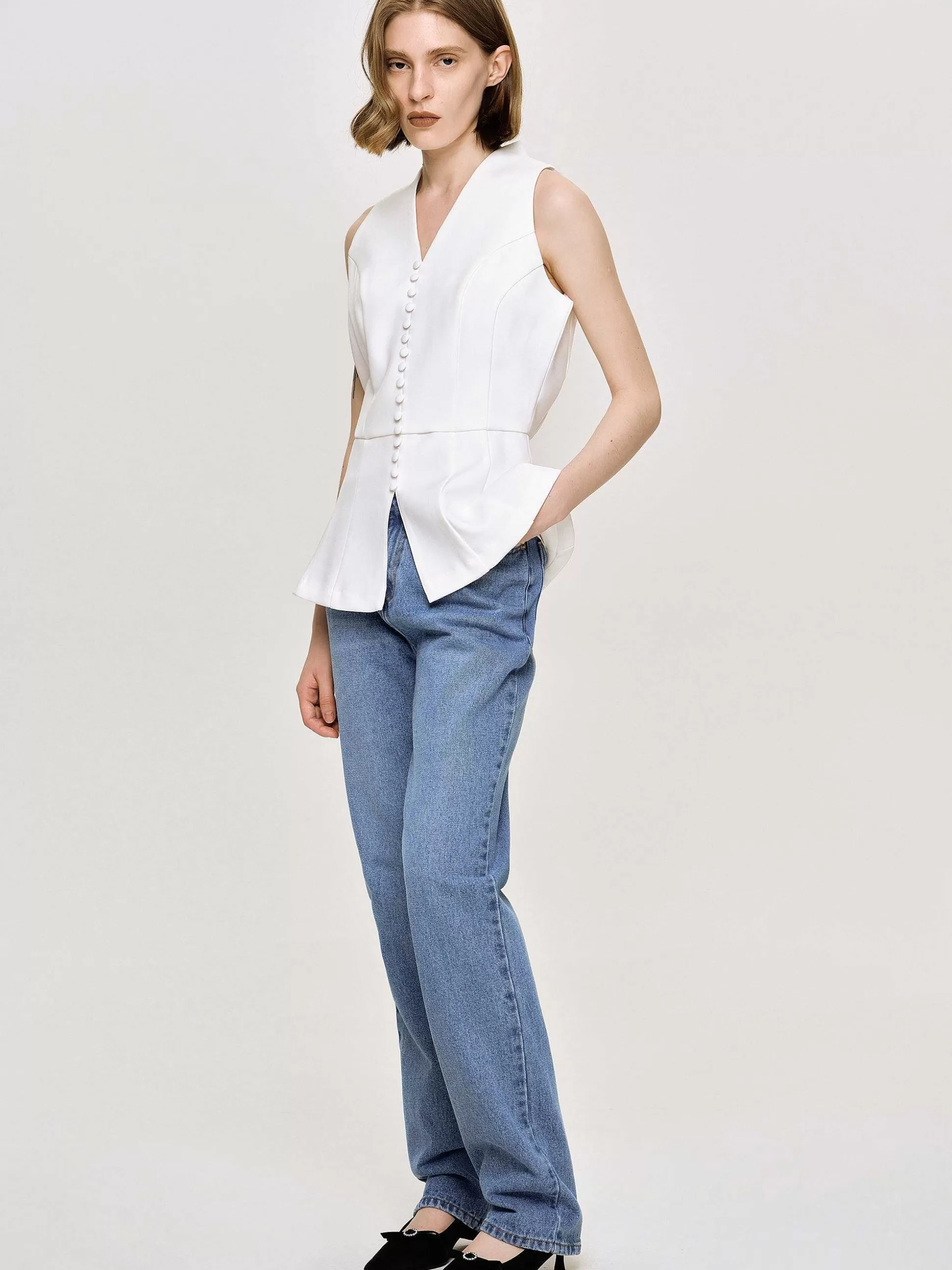 Women Source Unknown Denim-Full-Length Slim Jeans, Medium Blue