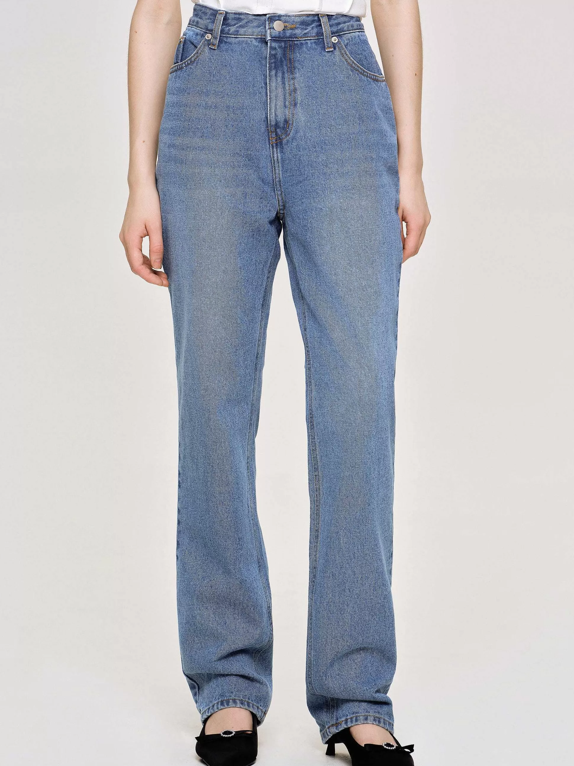 Women Source Unknown Denim-Full-Length Slim Jeans, Medium Blue