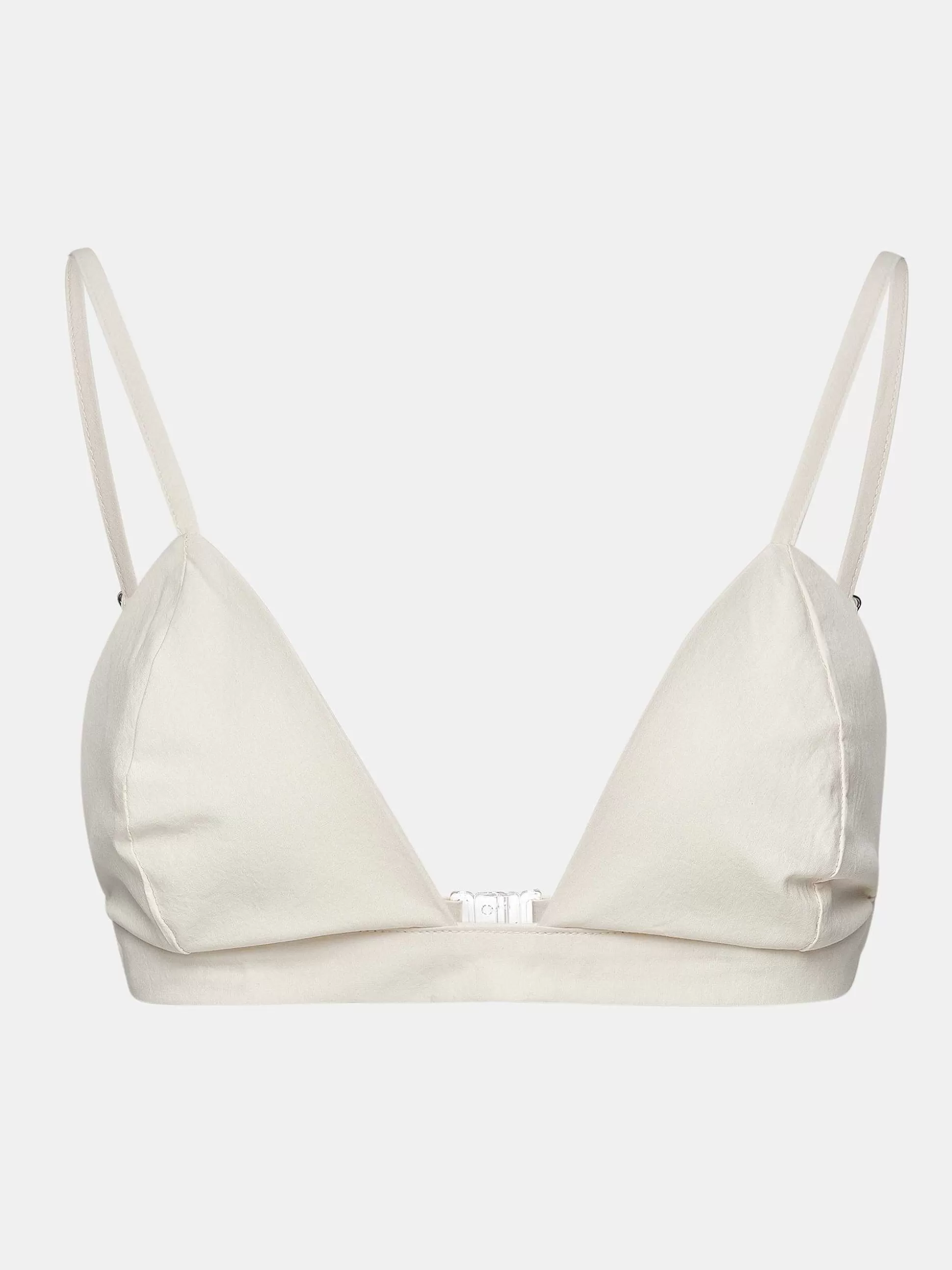Women Source Unknown Clothing-Heart Neck Cotton Bra Top, Canvas