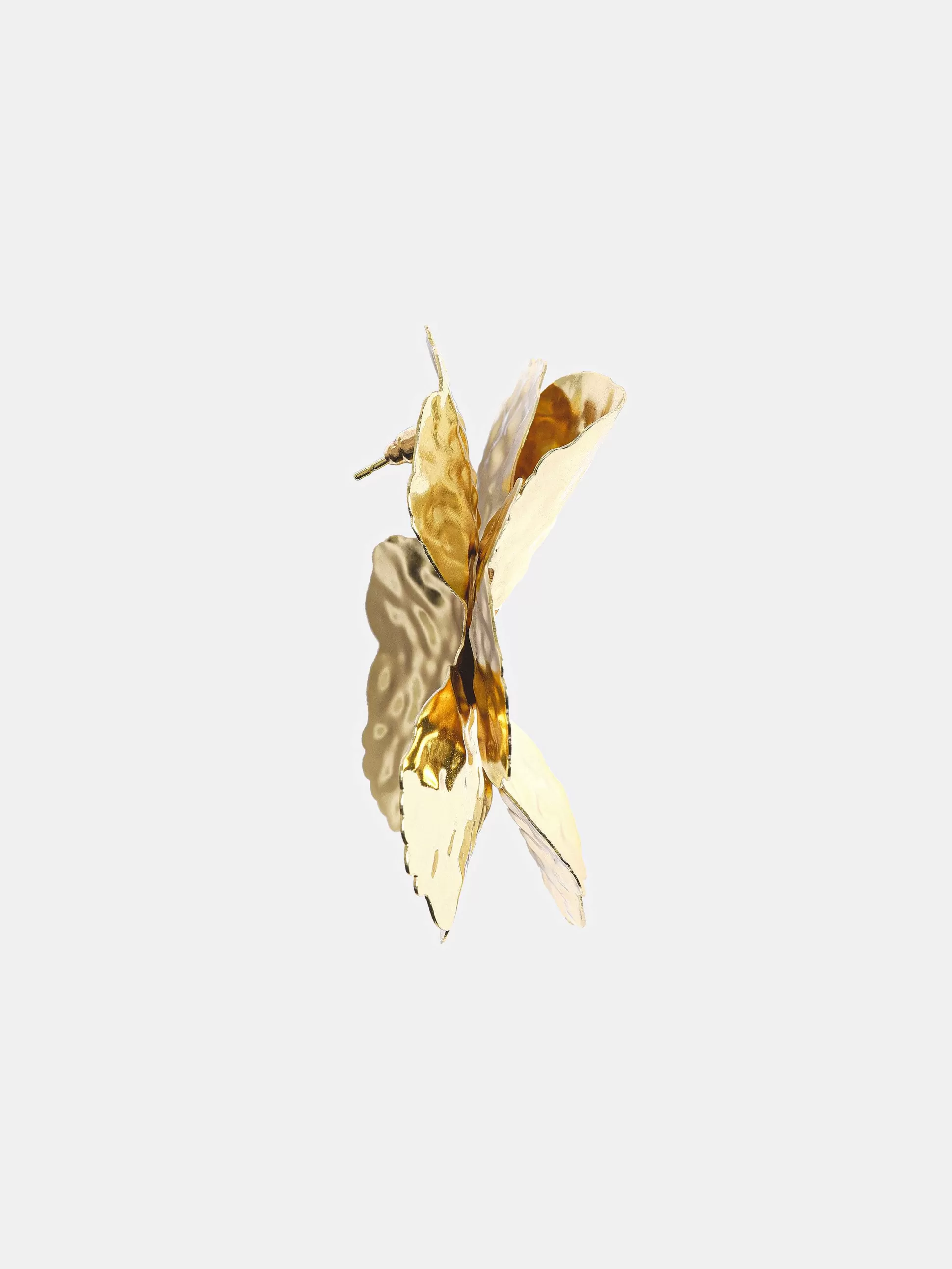 Women Source Unknown Clothing-Irregular Petal Earrings, Gold