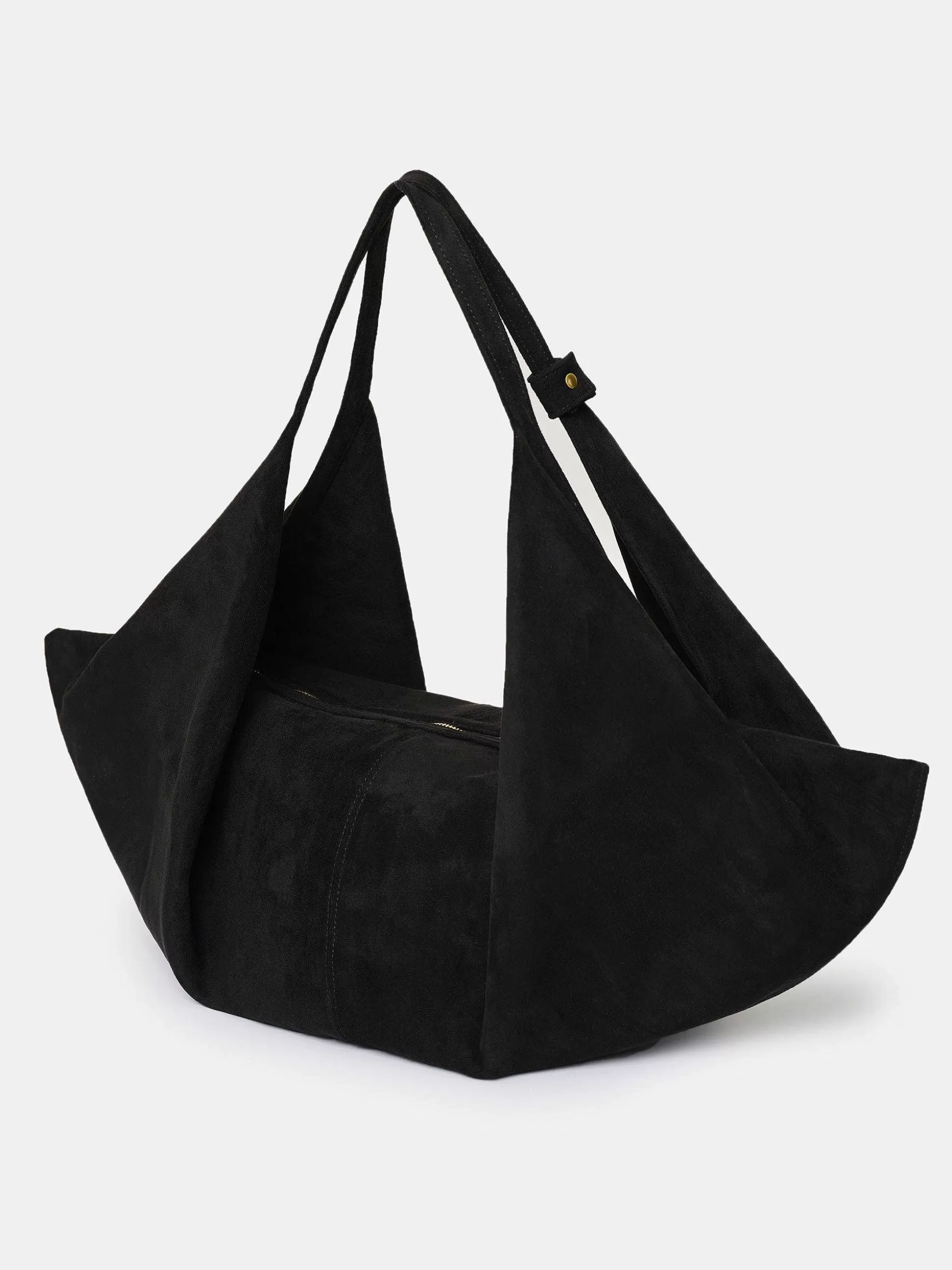 Women Source Unknown Clothing-Large Fortune Cookie Bag, Suede Black