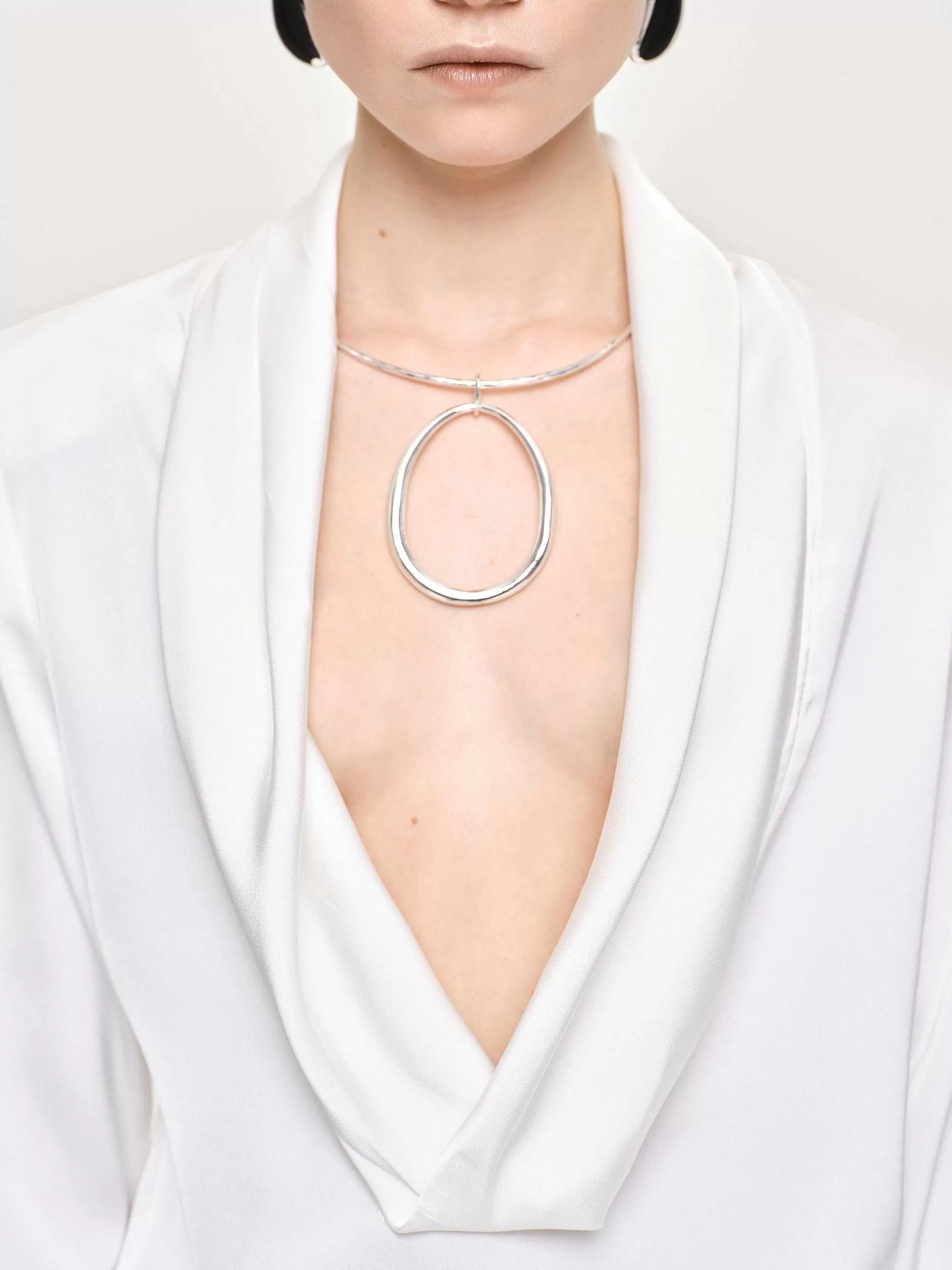 Women Source Unknown Clothing-Loop Choker, Silver