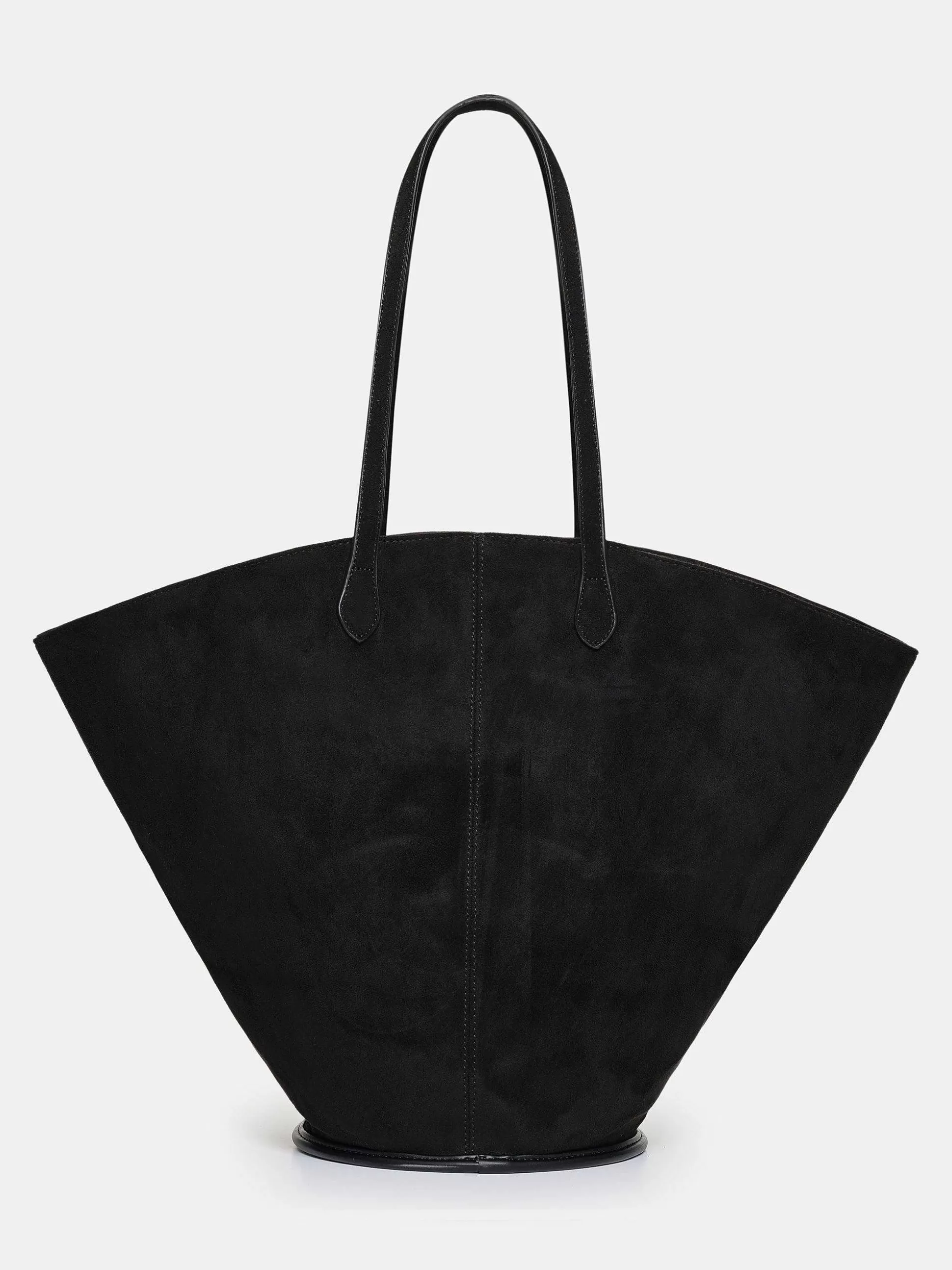 Women Source Unknown Clothing-Medium Suede Tote, Black