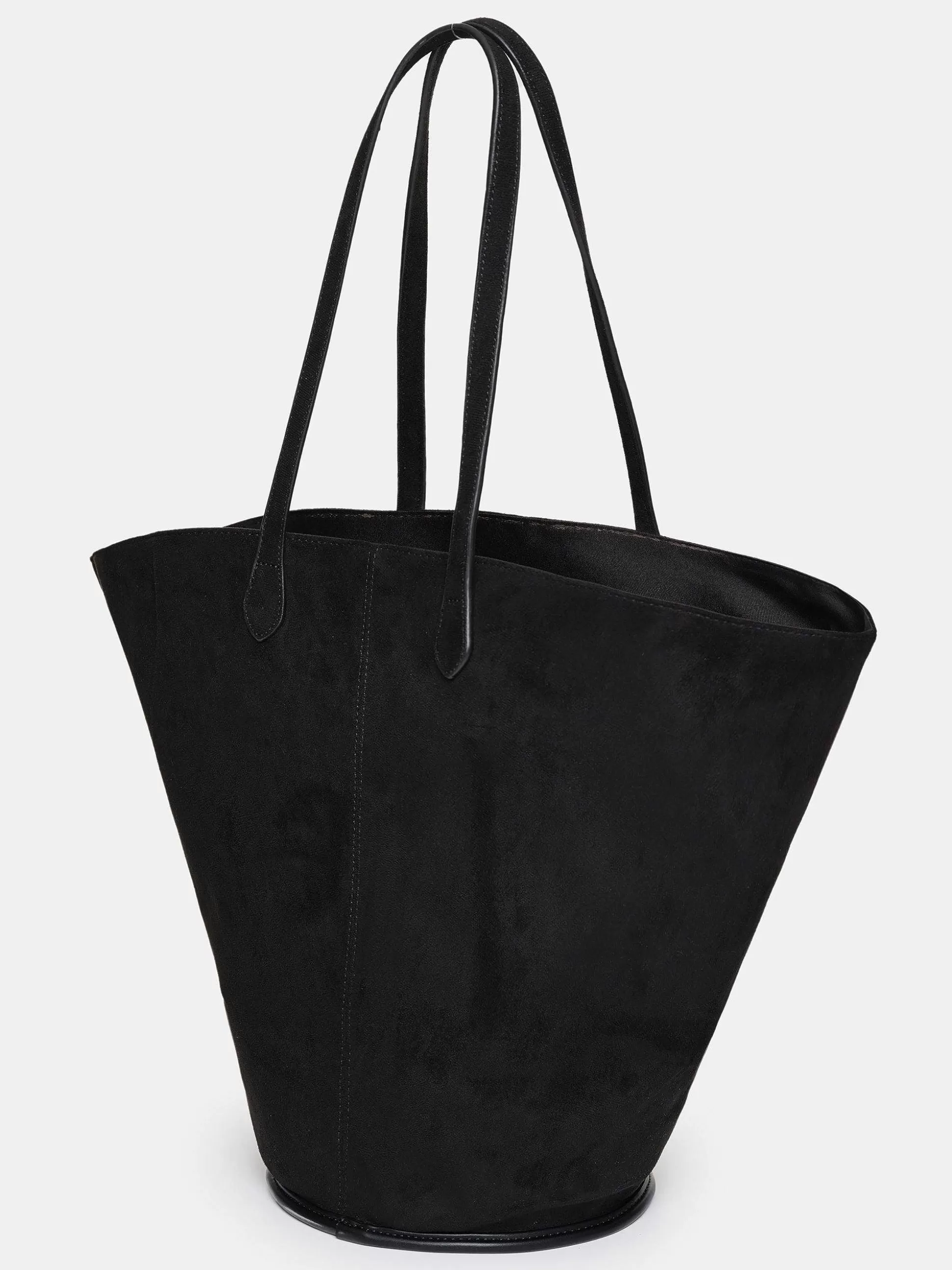 Women Source Unknown Clothing-Medium Suede Tote, Black