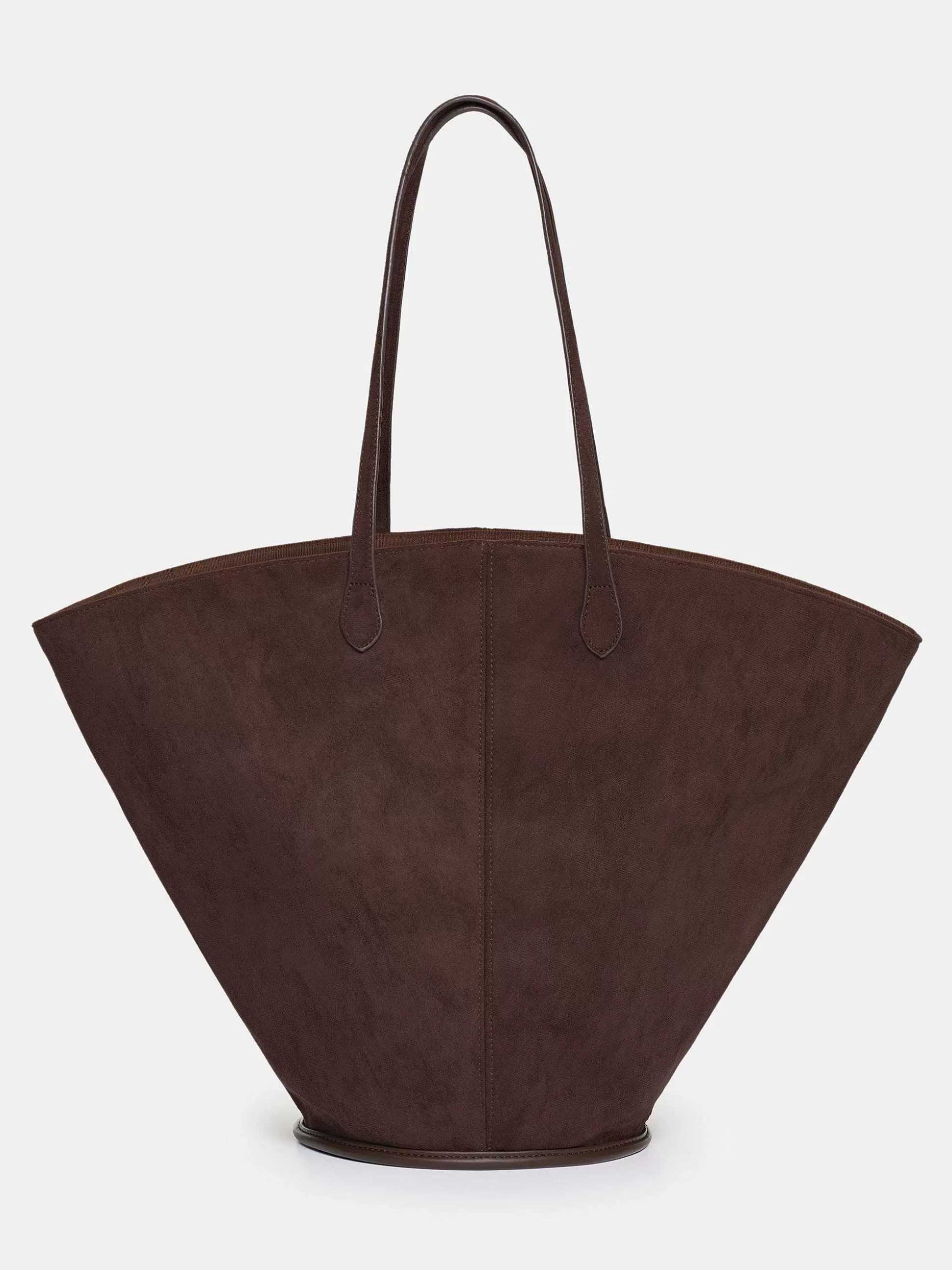 Women Source Unknown Clothing-Medium Suede Tote, Toffee