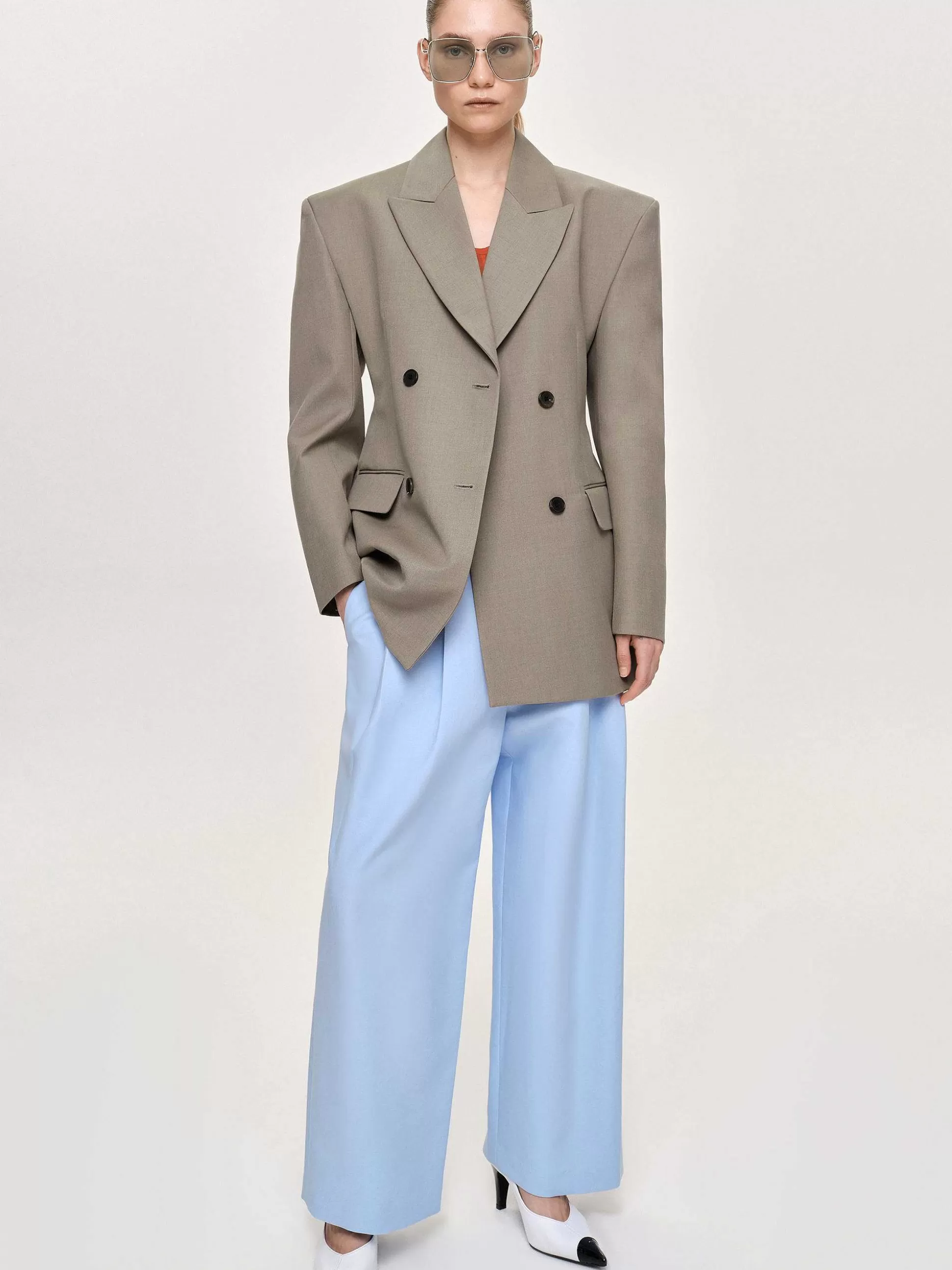 Women Source Unknown Clothing-Messi Double Breasted Blazer, Dune