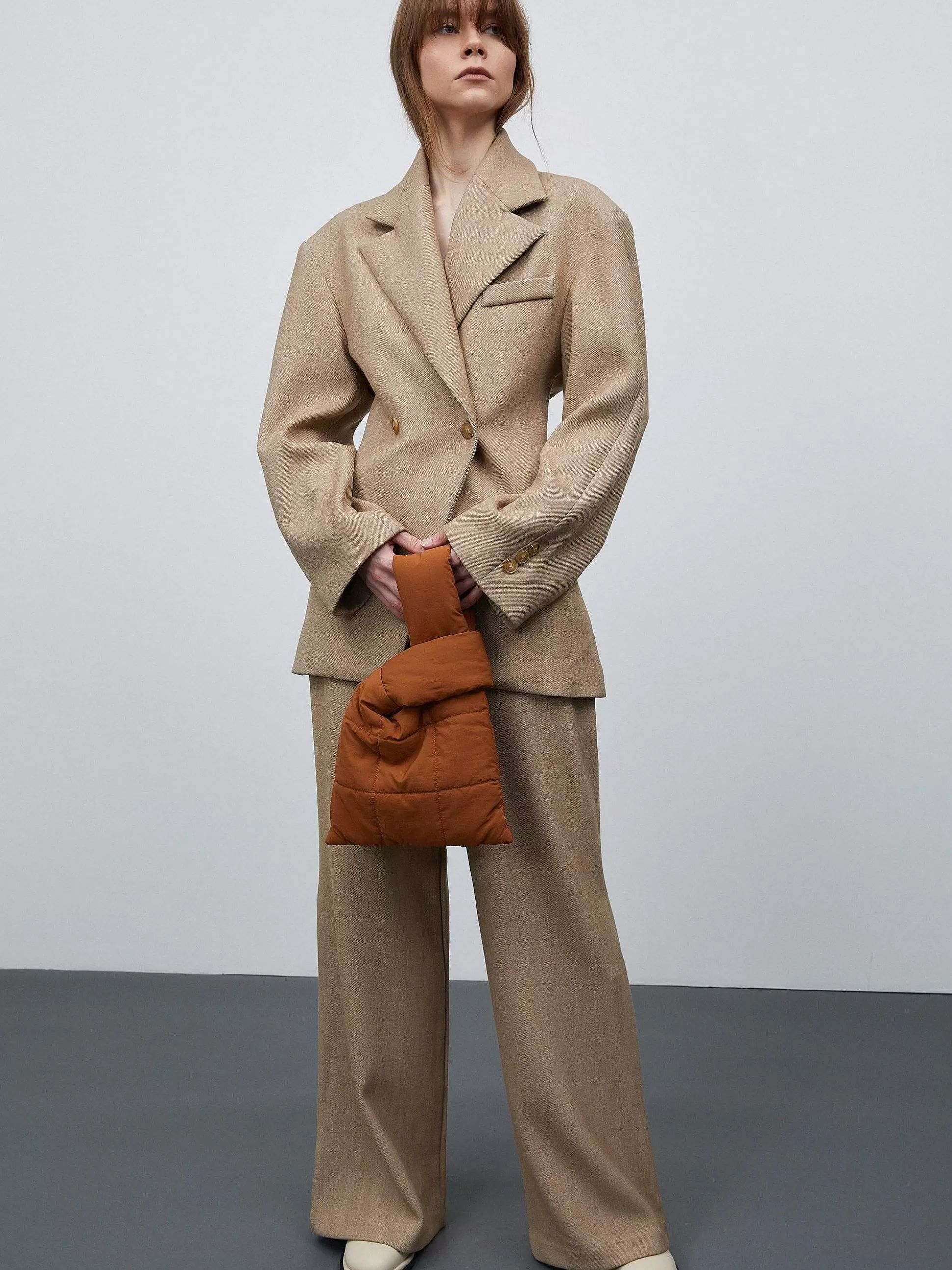 Women Source Unknown Outerwear-Nangy Double Breasted Cinched Blazer,