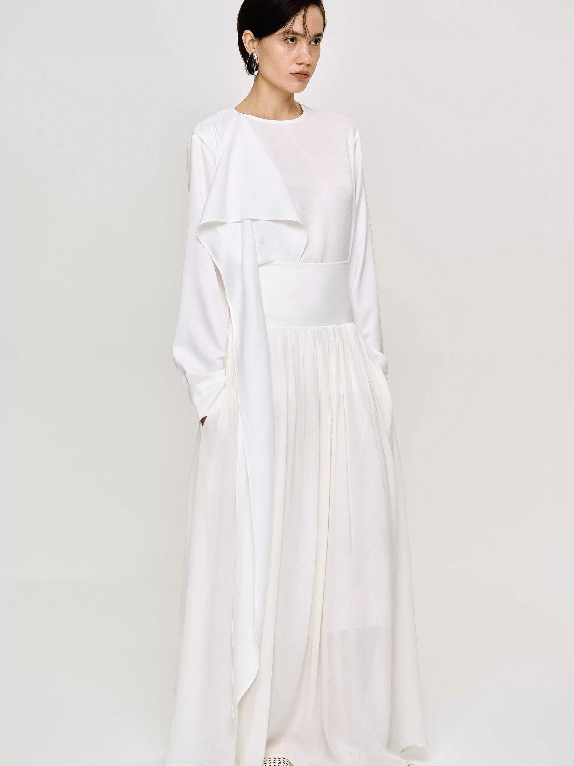 Women Source Unknown Clothing-Ocelia Drop Waist Maxi Skirt, White