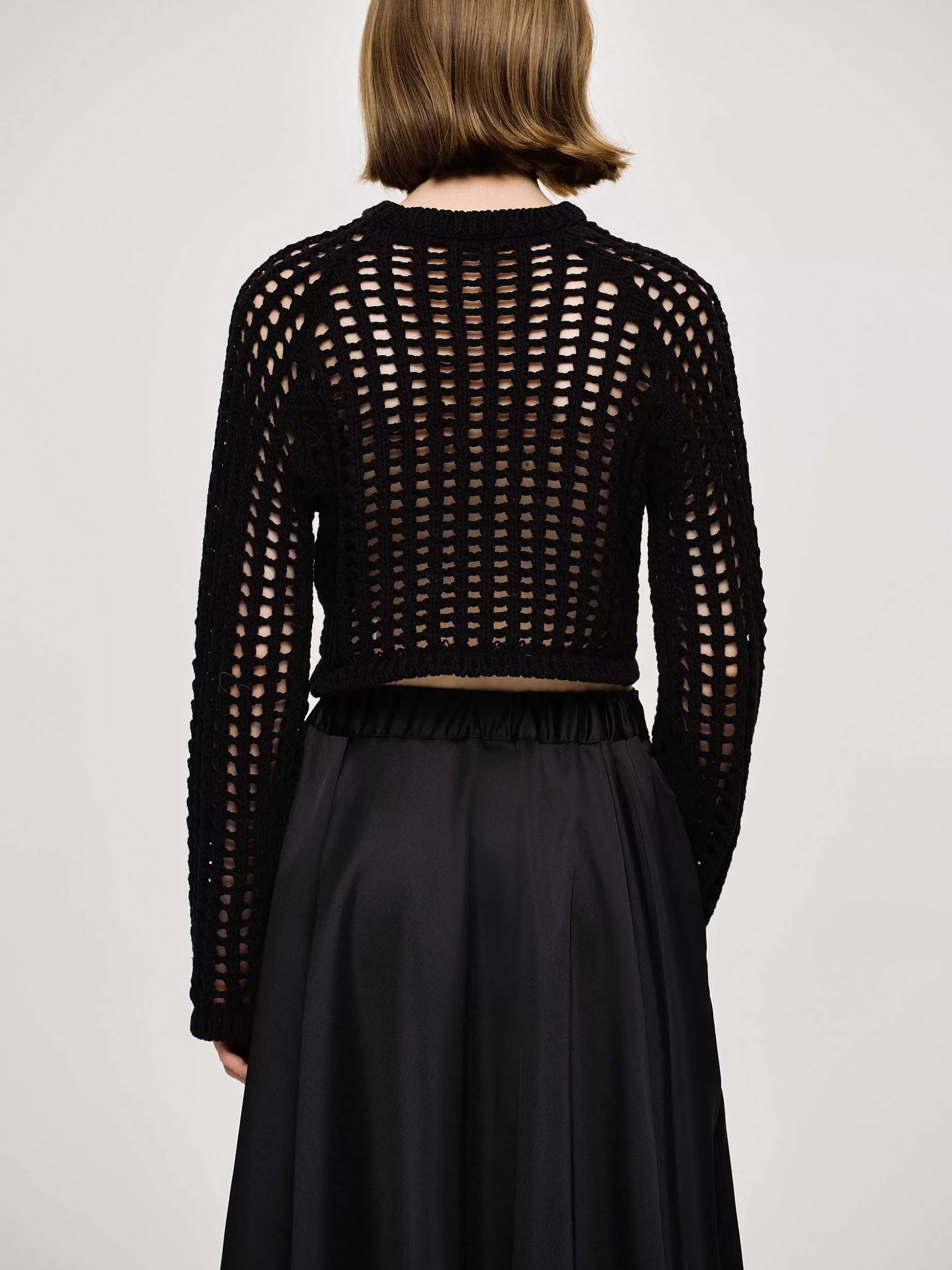 Women Source Unknown Clothing-Reef Net Knit Top, Black