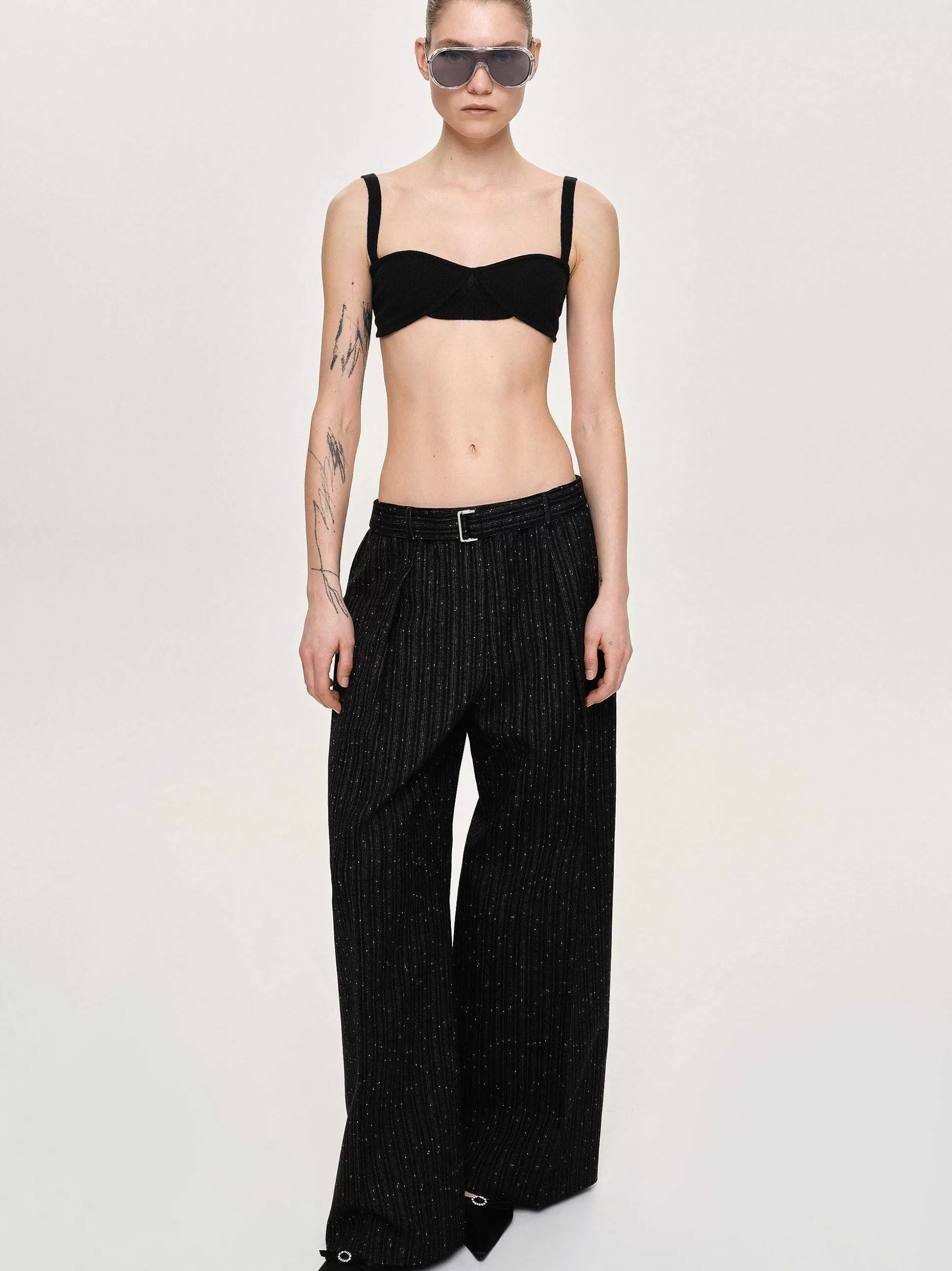 Women Source Unknown Knitwear-Rib Knit Bra, Black