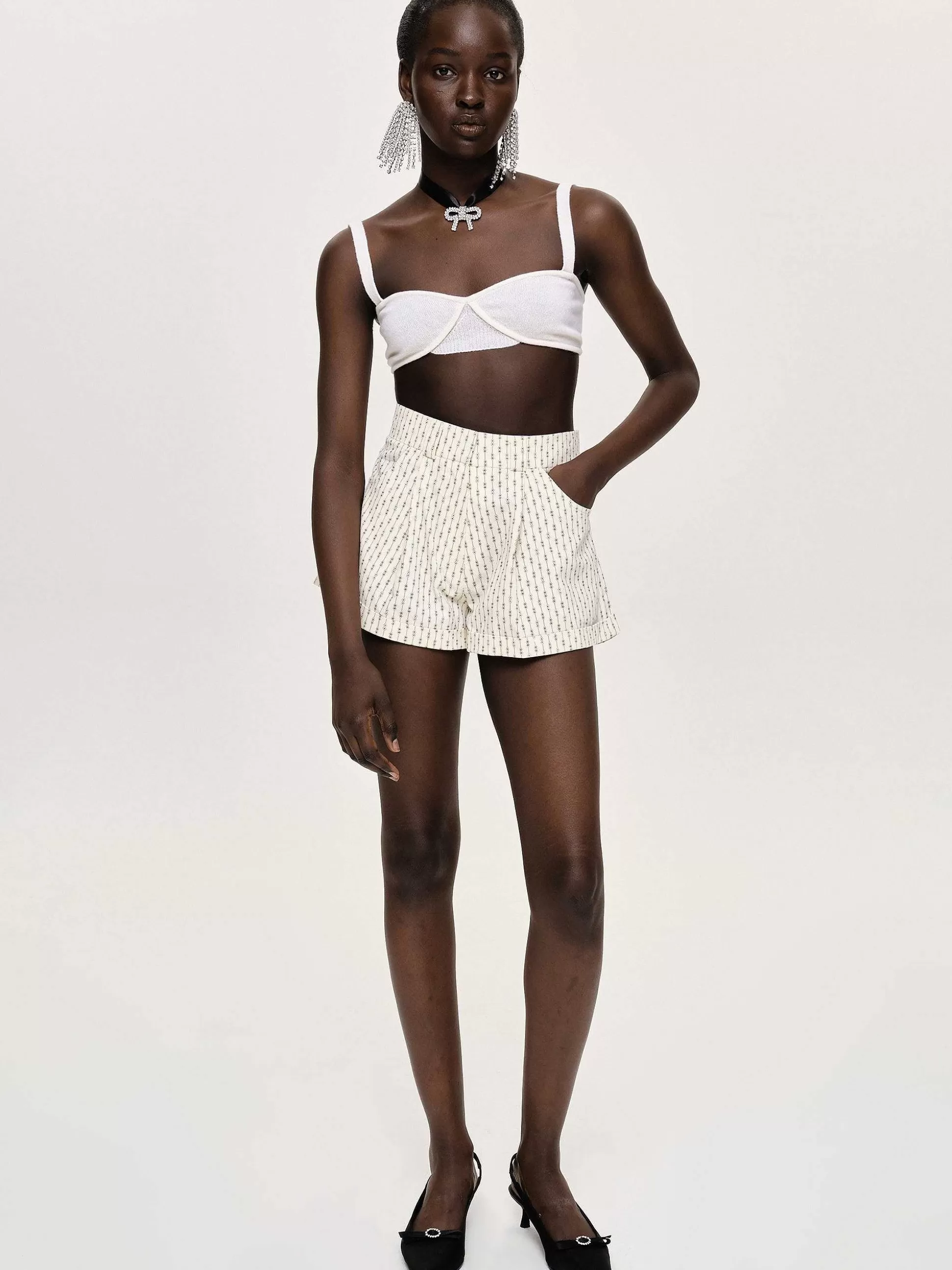 Women Source Unknown Knitwear-Rib Knit Bra, White