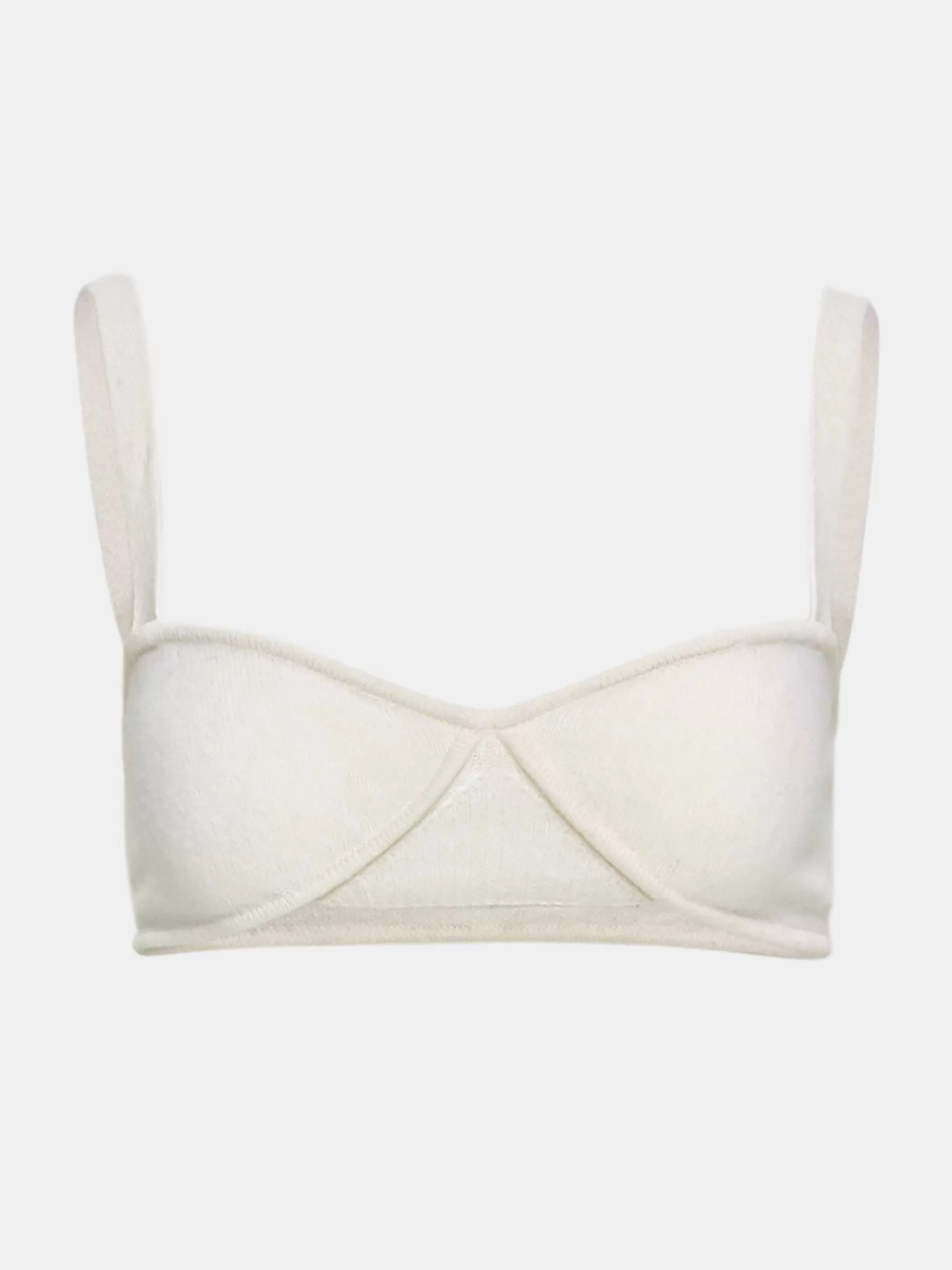 Women Source Unknown Knitwear-Rib Knit Bra, White