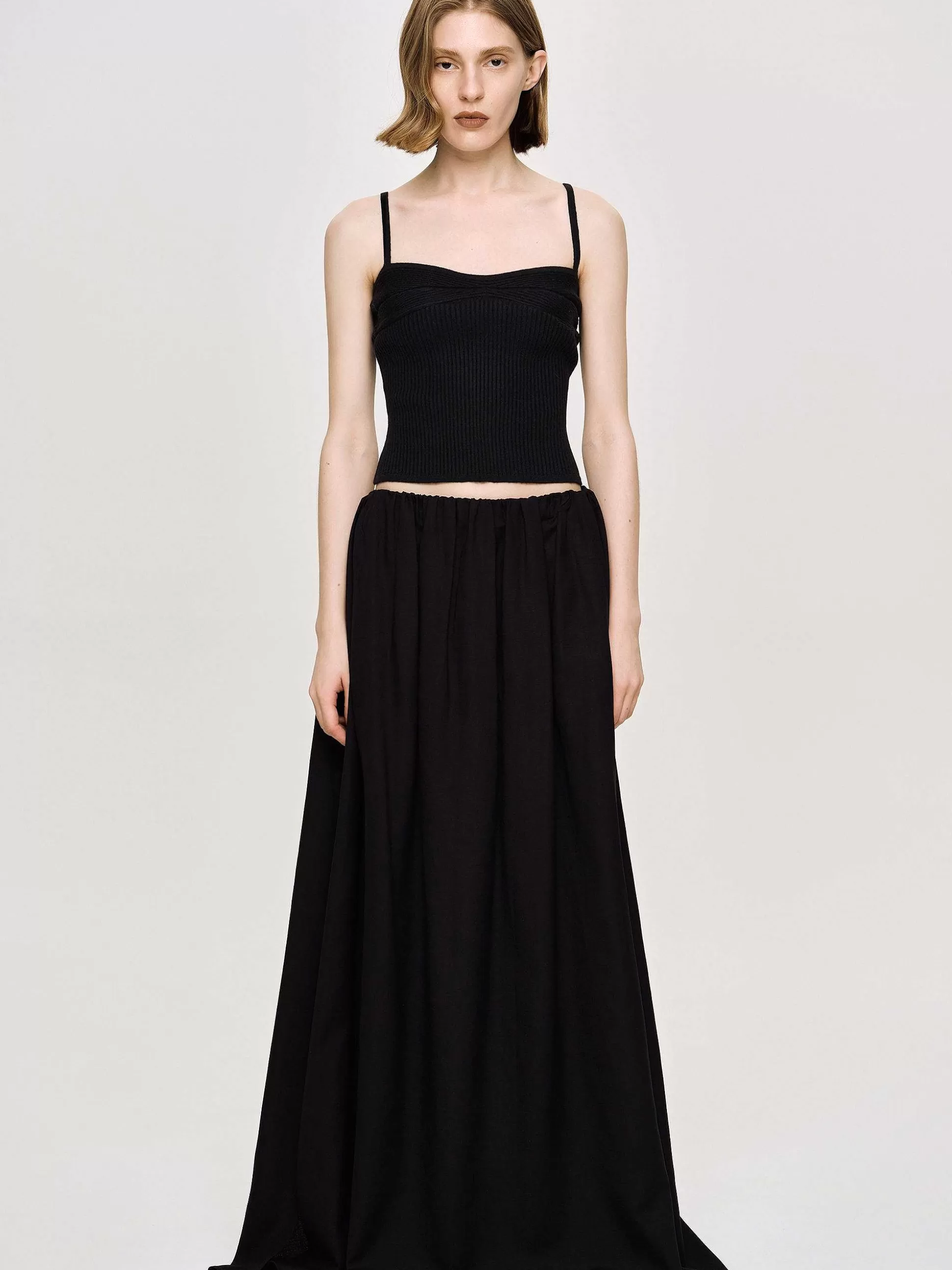 Women Source Unknown Knitwear-Rib Knit Camisole, Black