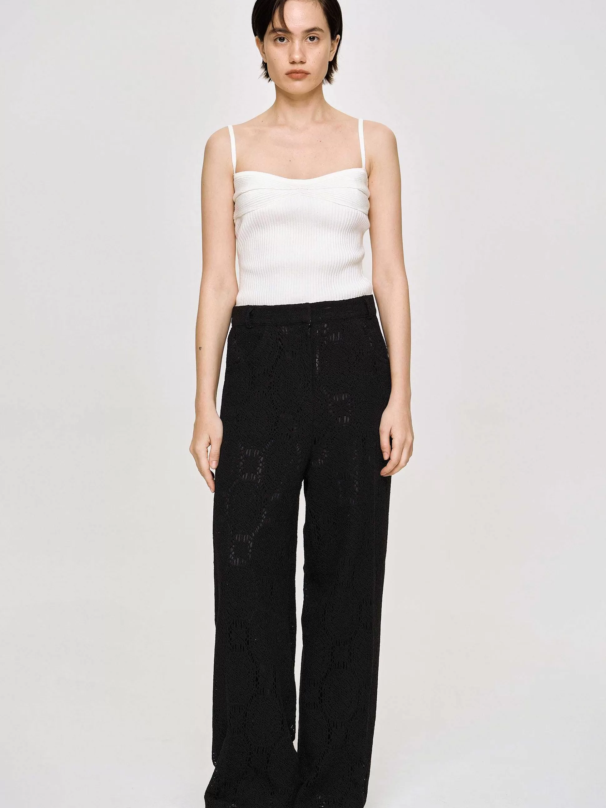 Women Source Unknown Clothing-Rib Knit Camisole, White