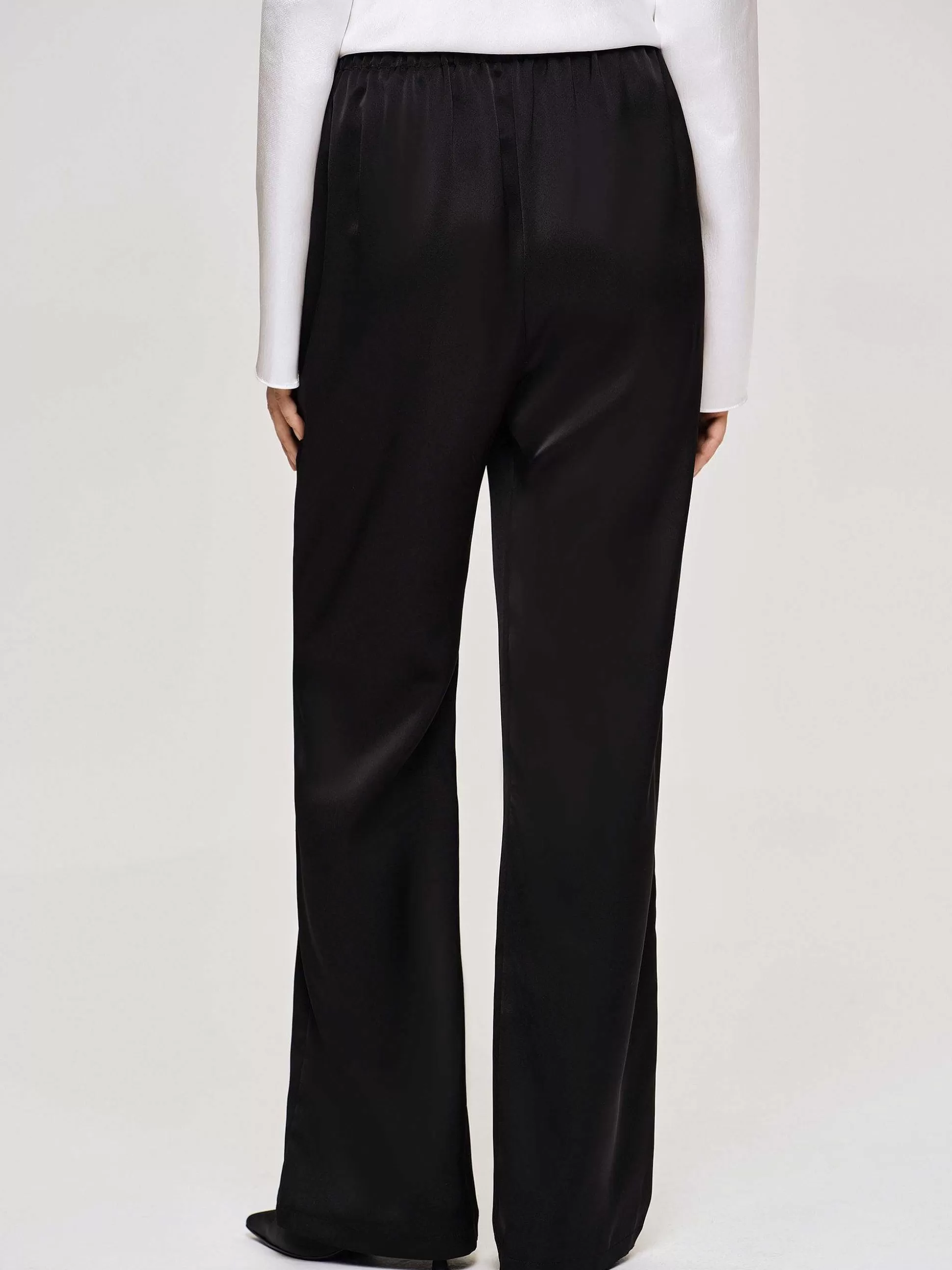 Women Source Unknown Accessories-Satin-Crepe Pants, Black