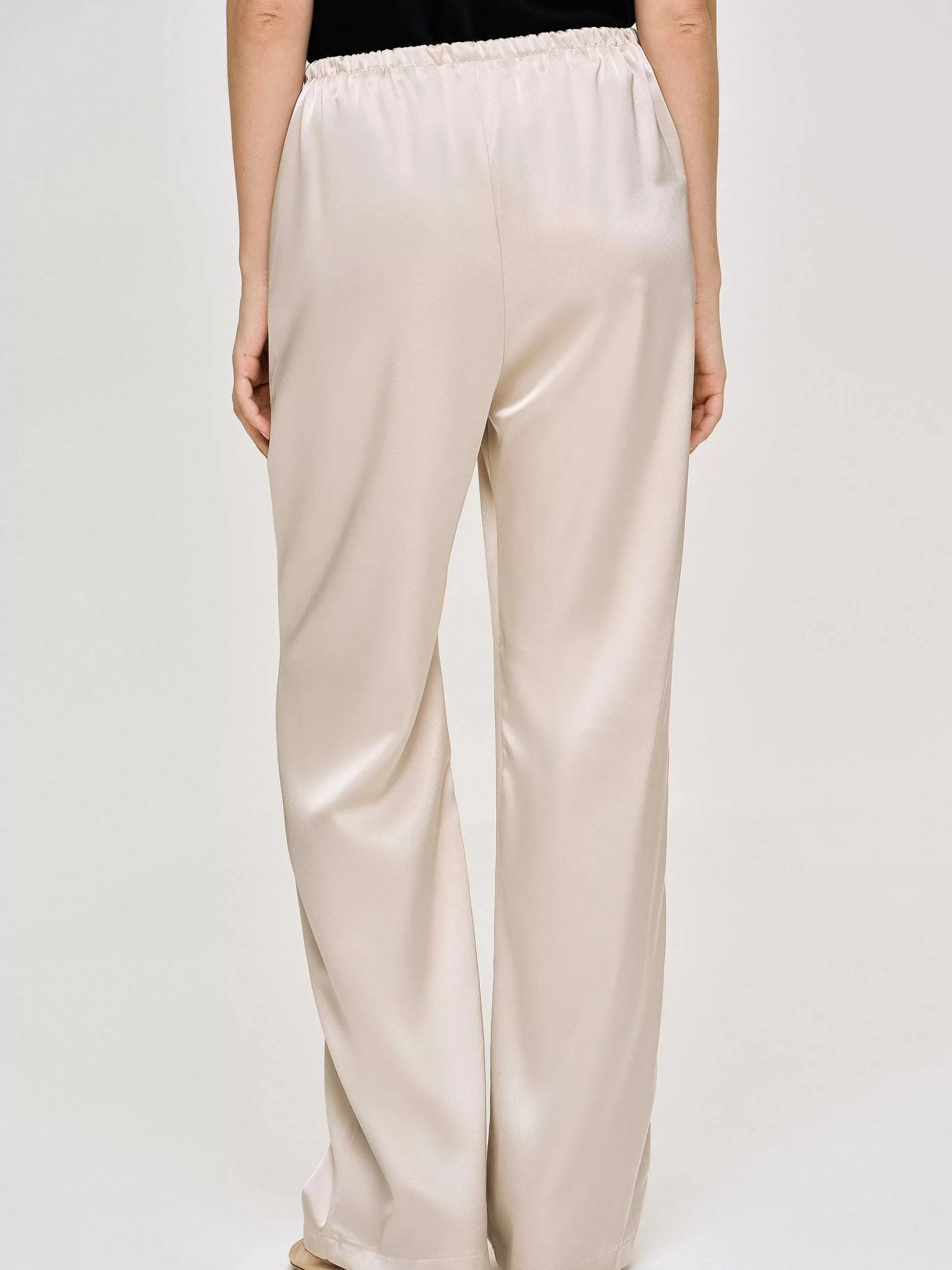 Women Source Unknown Accessories-Satin-Crepe Pants, Champagne