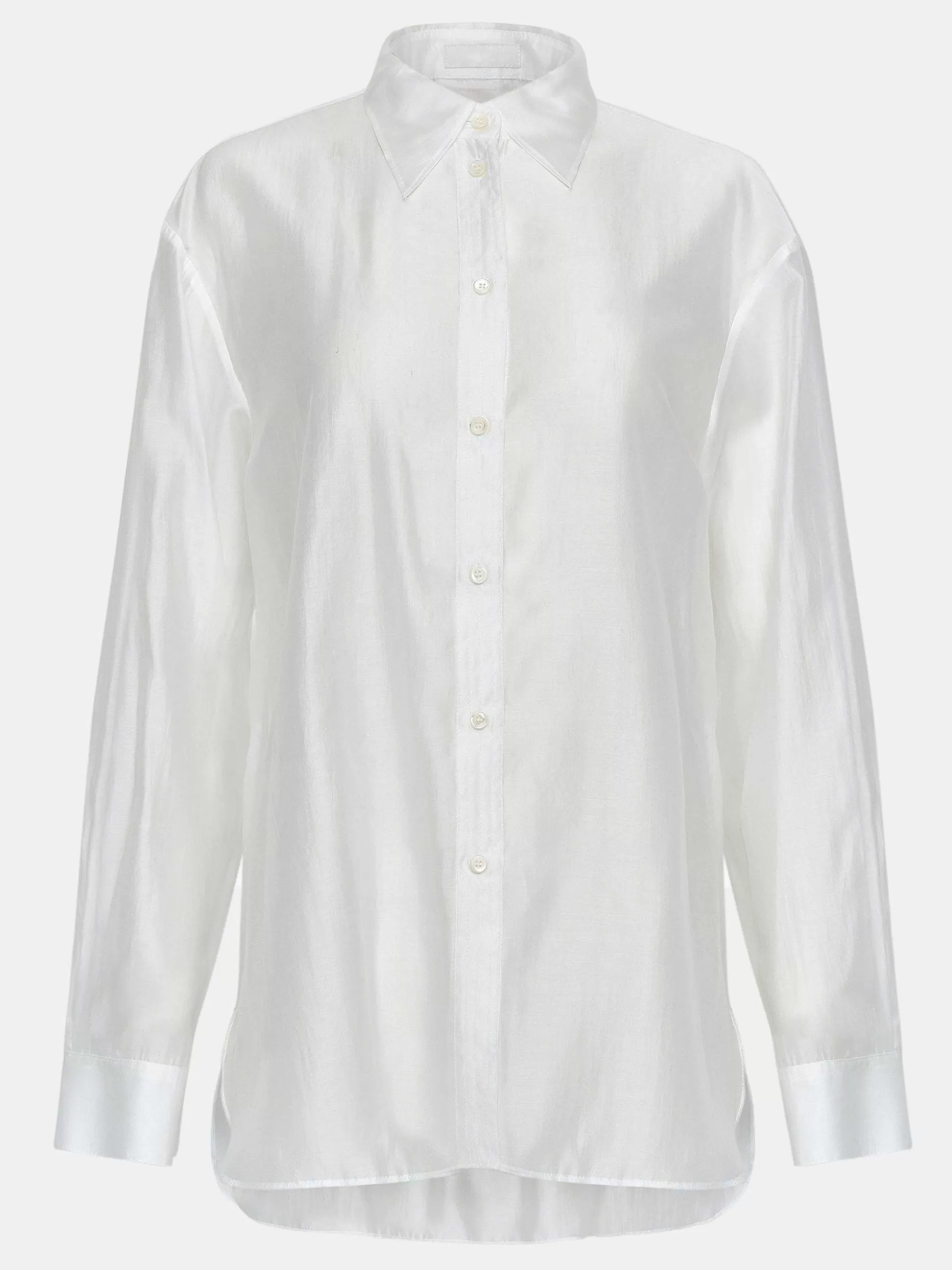 Women Source Unknown Accessories-Sheer Button-Down Shirt, White