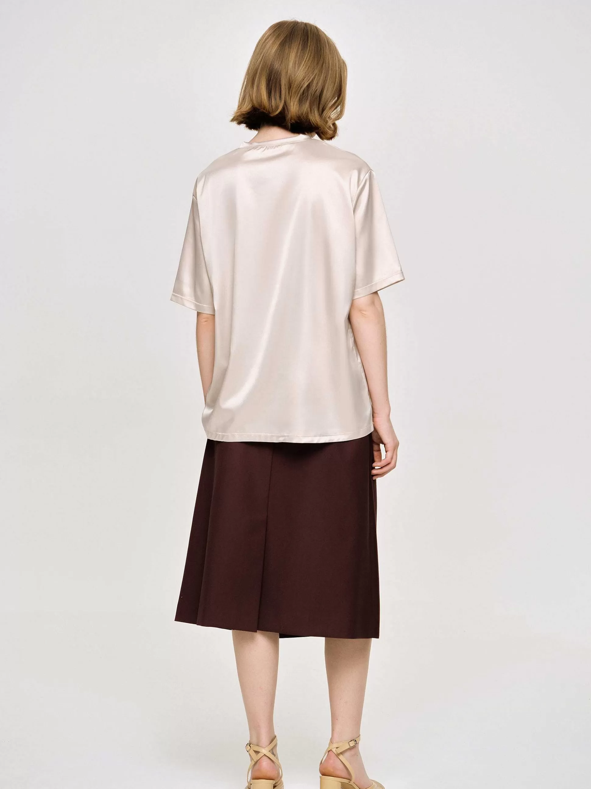 Women Source Unknown Accessories-Silky Satin T-Shirt, Pink