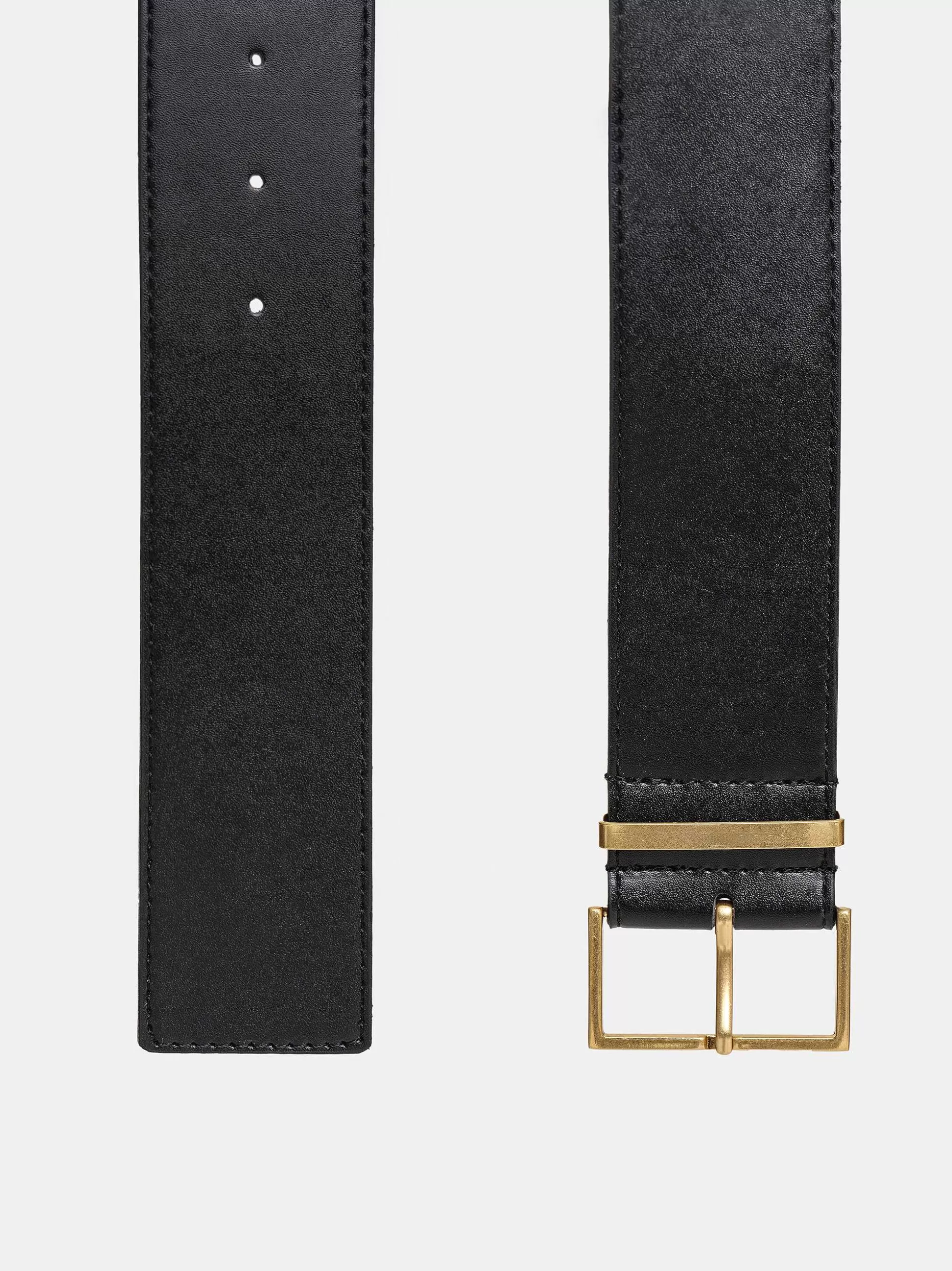 Women Source Unknown Accessories-Square Buckle Belt, Black