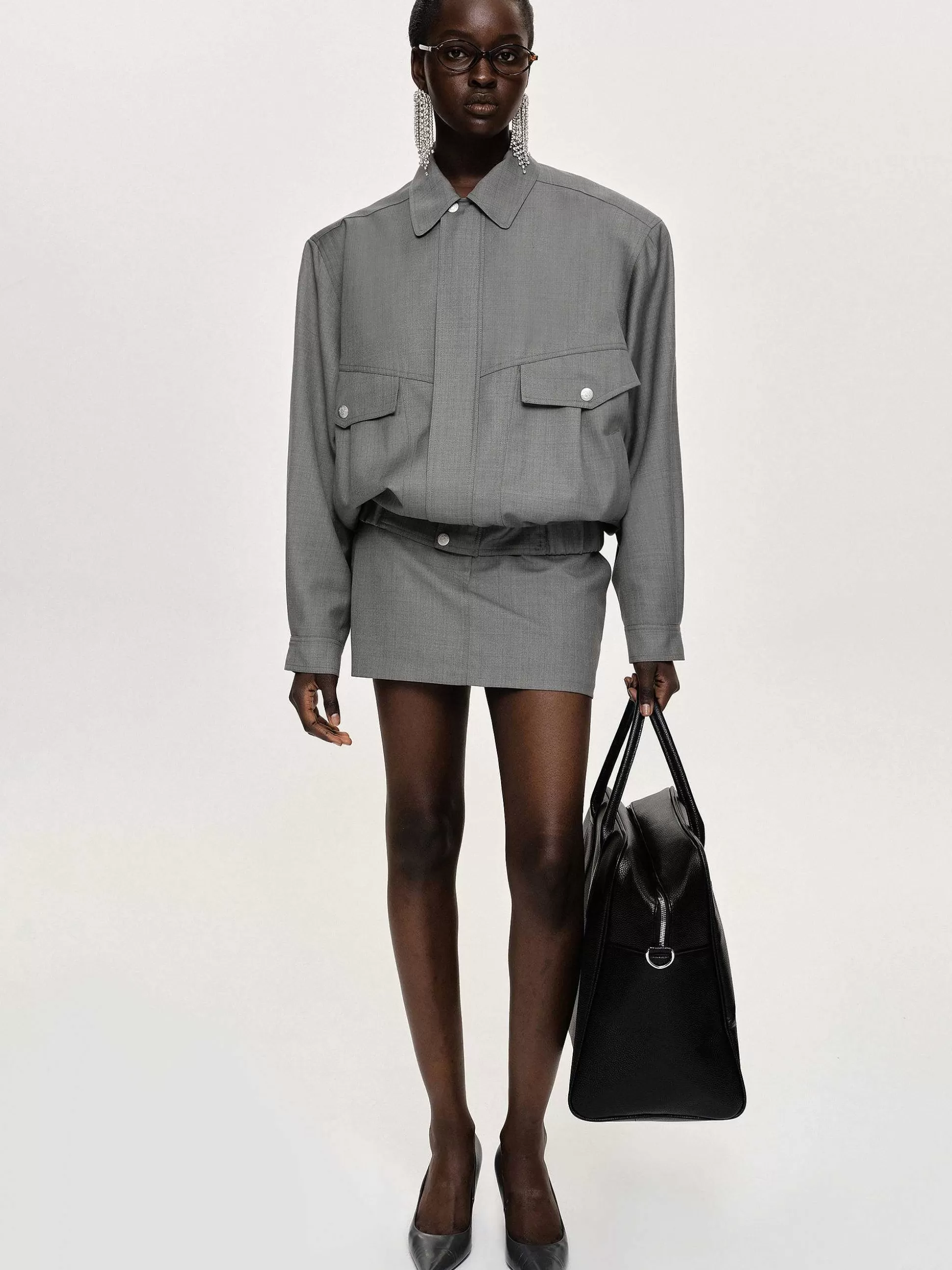 Women Source Unknown Accessories-Suit Bomber Jacket, Dove