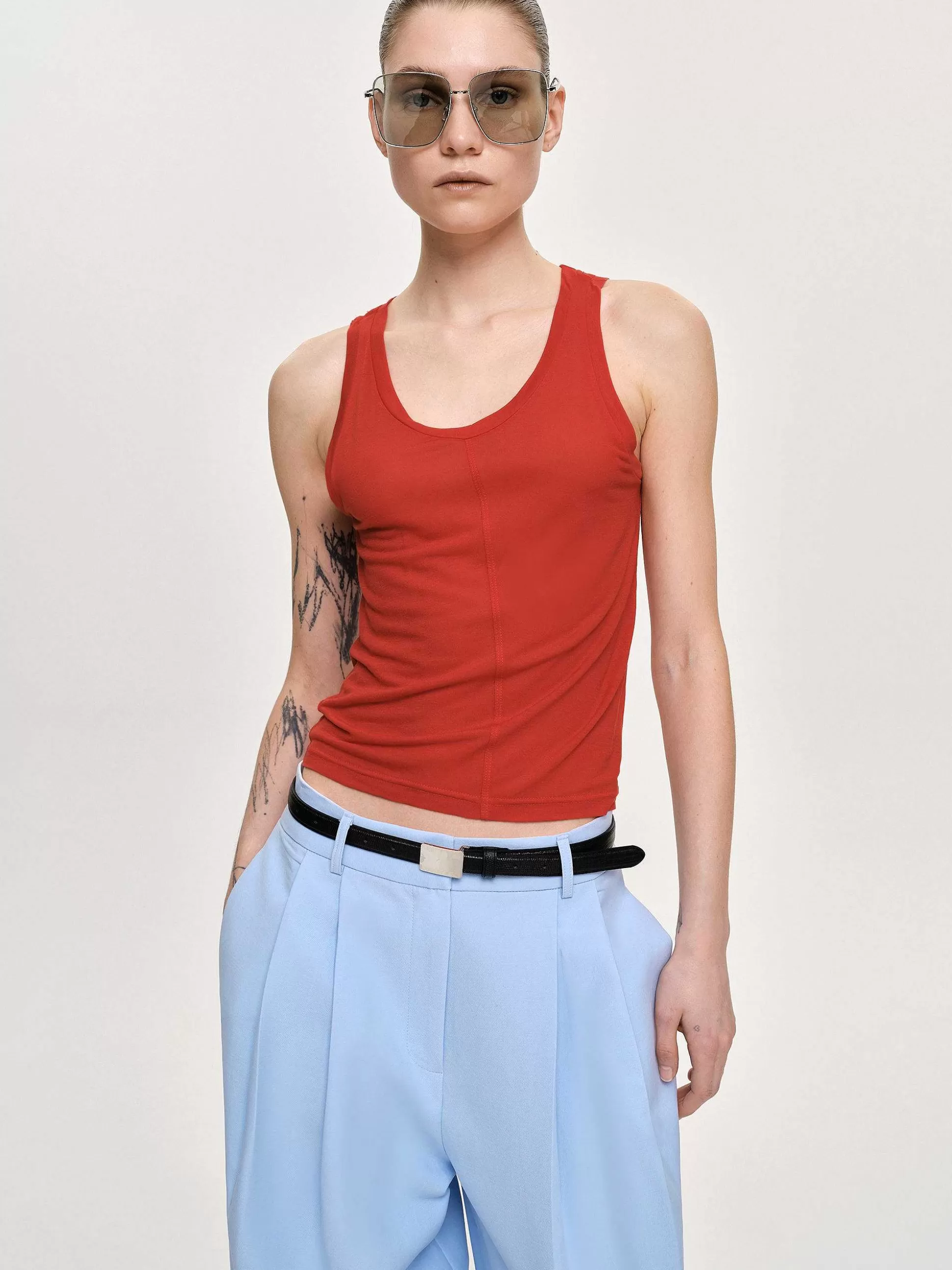 Women Source Unknown Accessories-Tancel Tank Top, Red