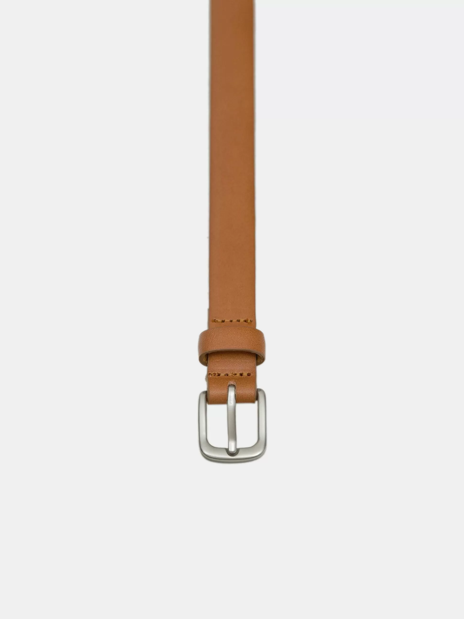 Women Source Unknown Accessories-Thin Leather Belt, Camel