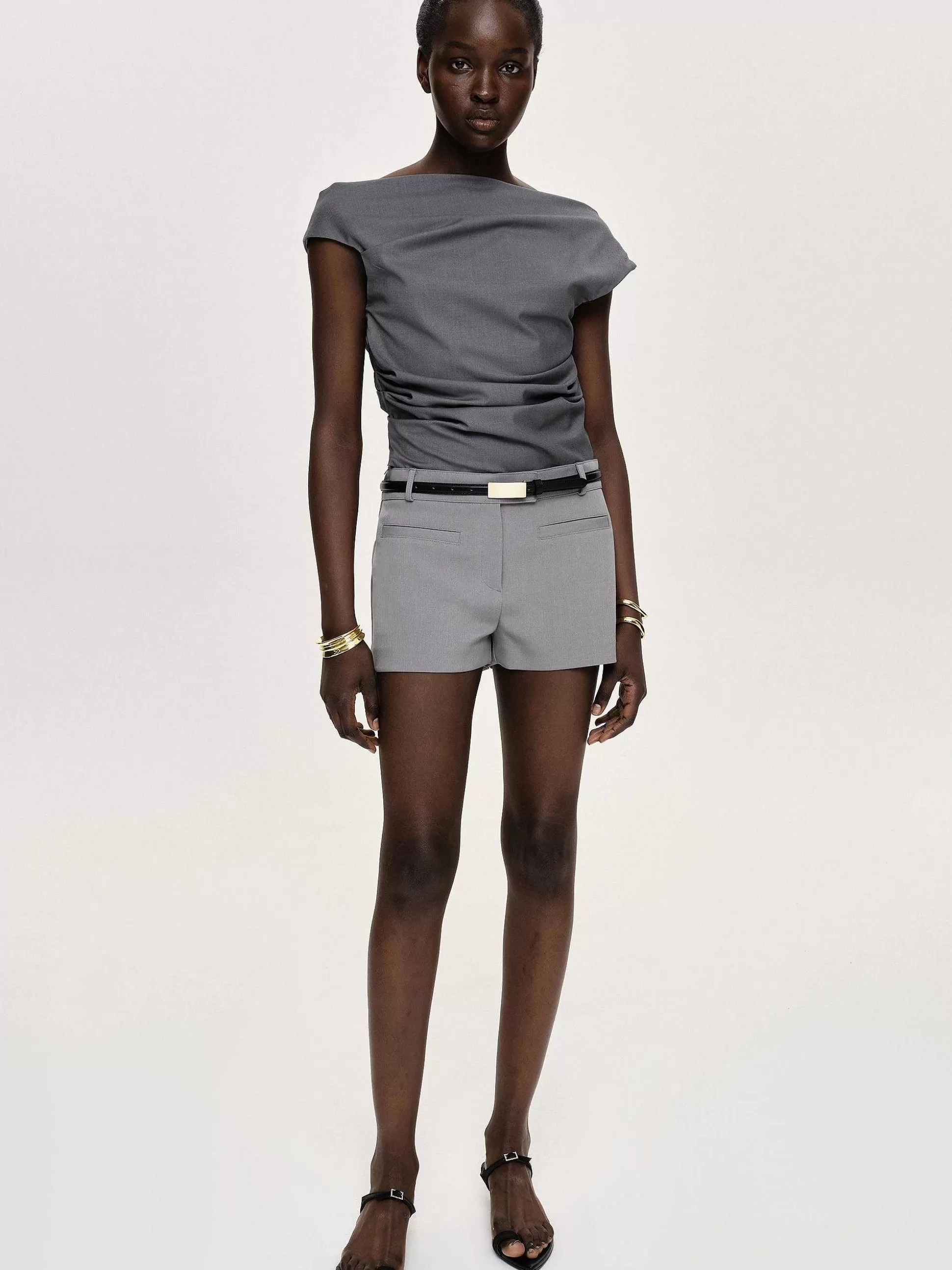 Women Source Unknown Bottoms-Ulna Welt Pocket Shorts, Grey