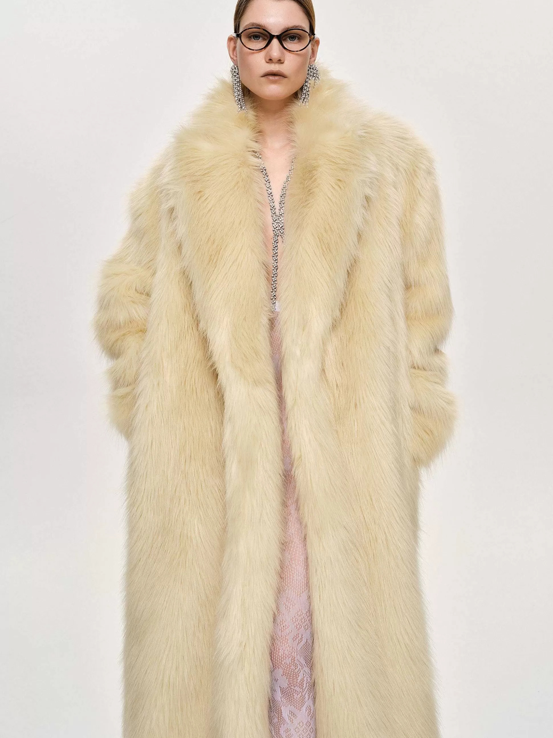 wallis_fur_oversized_grandpa_coat_tuscan_cream_1.webp Women Source Unknown Clothing-Wallis Fur Oversized Grandpa Coat, Tuscan Cream