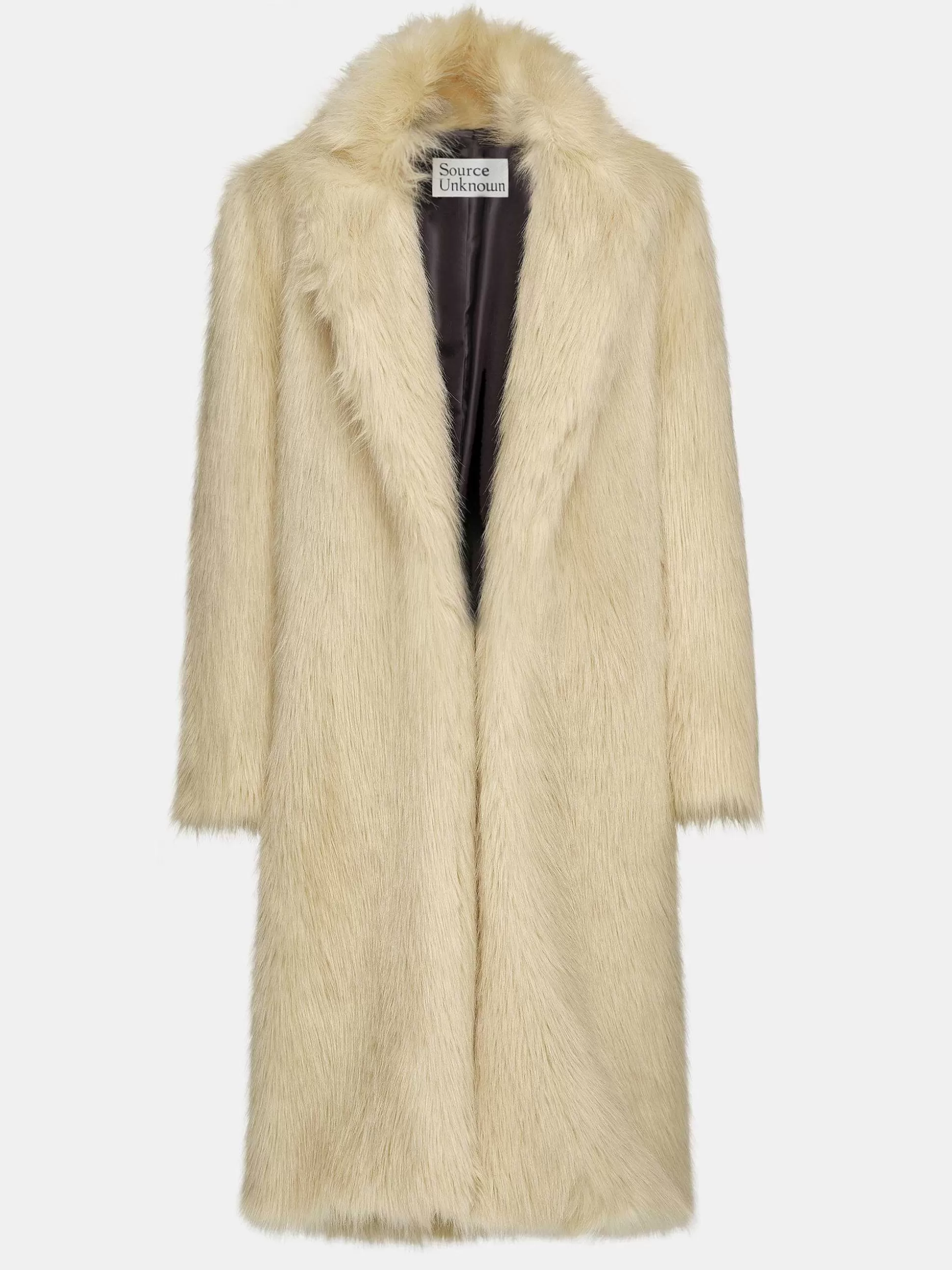 Women Source Unknown Clothing-Wallis Fur Oversized Grandpa Coat, Tuscan Cream