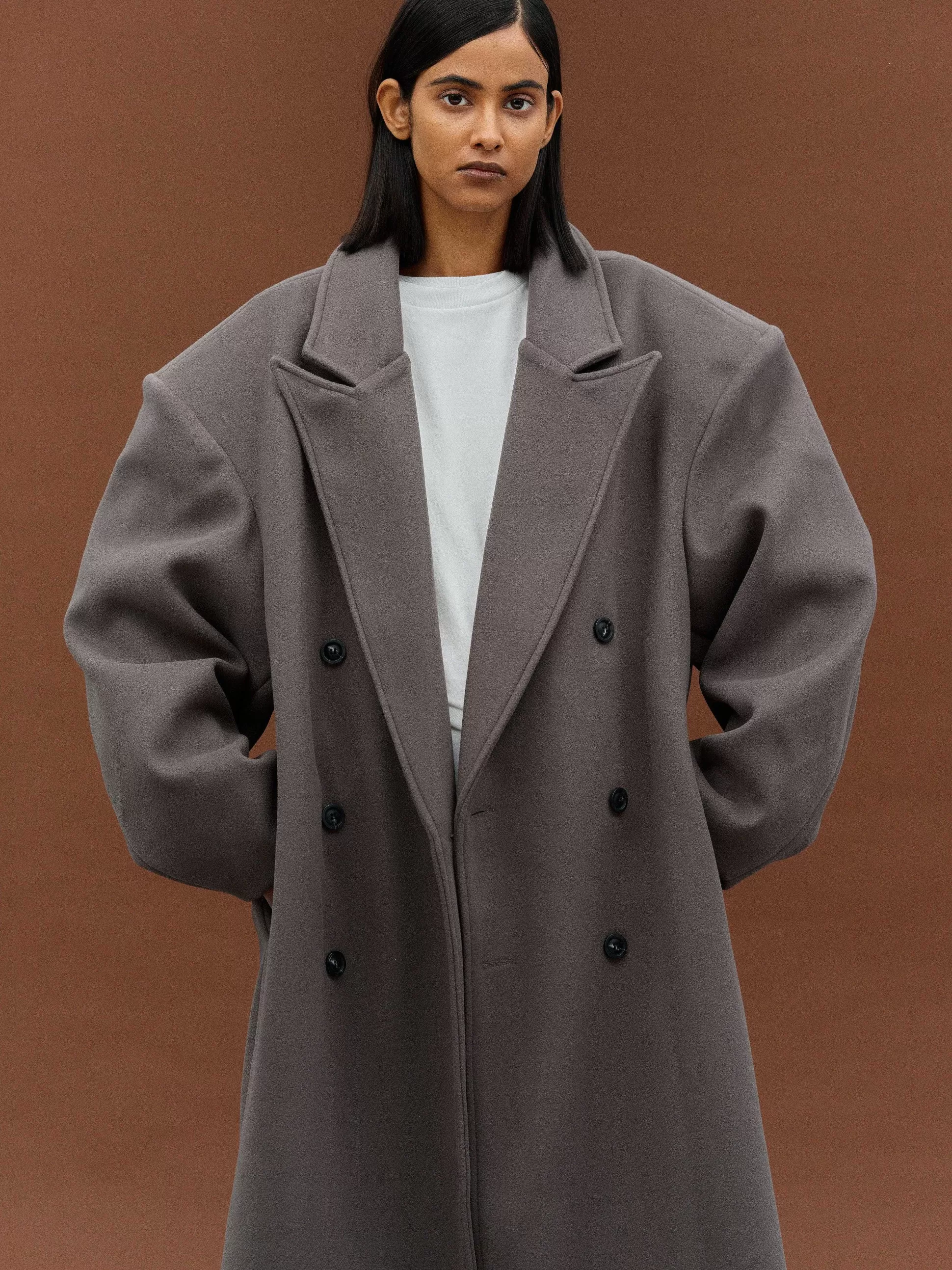 Women Source Unknown Clothing-Wallis Oversized Grandpa Coat, Grey