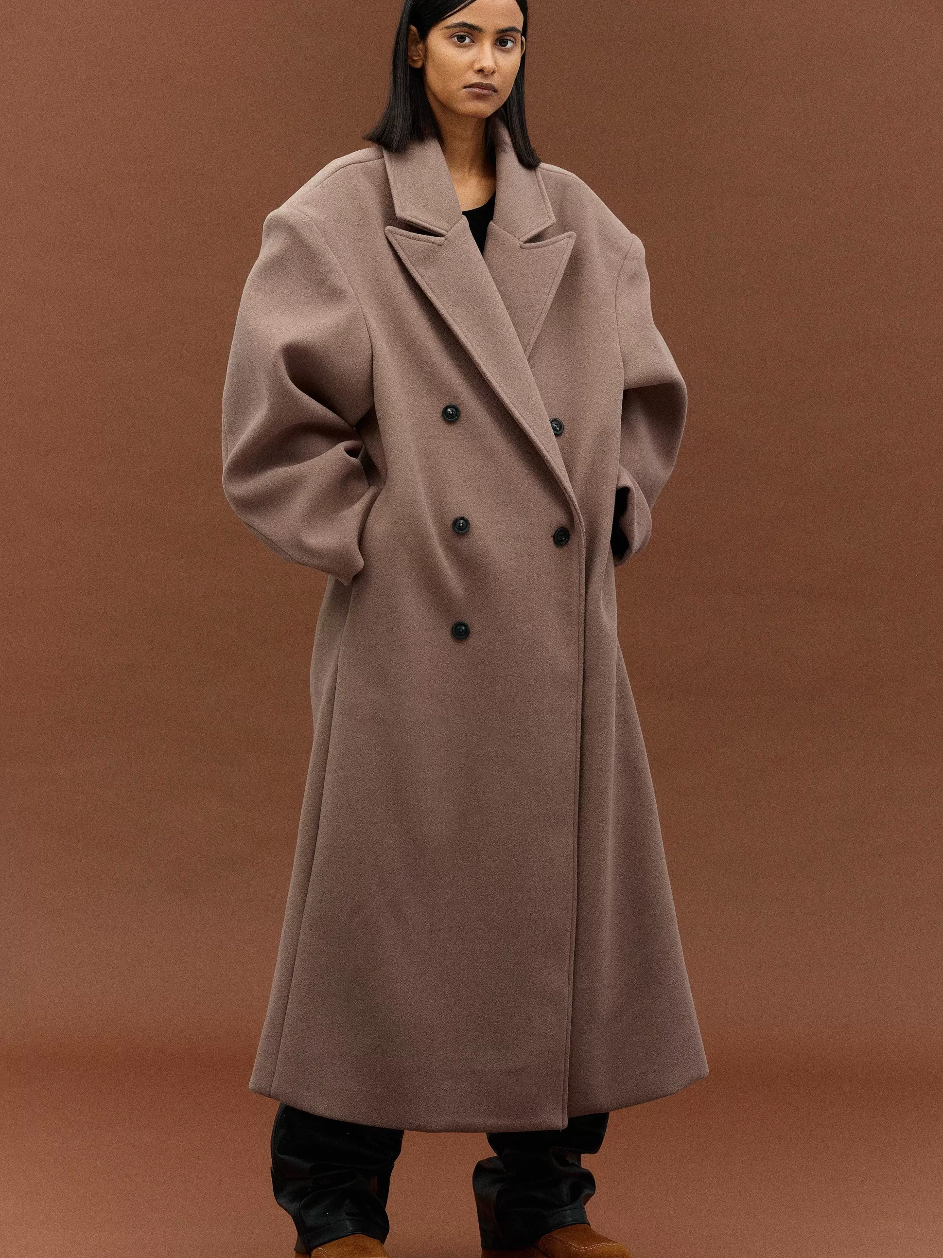 Women Source Unknown Clothing-Wallis Oversized Grandpa Coat, Latte