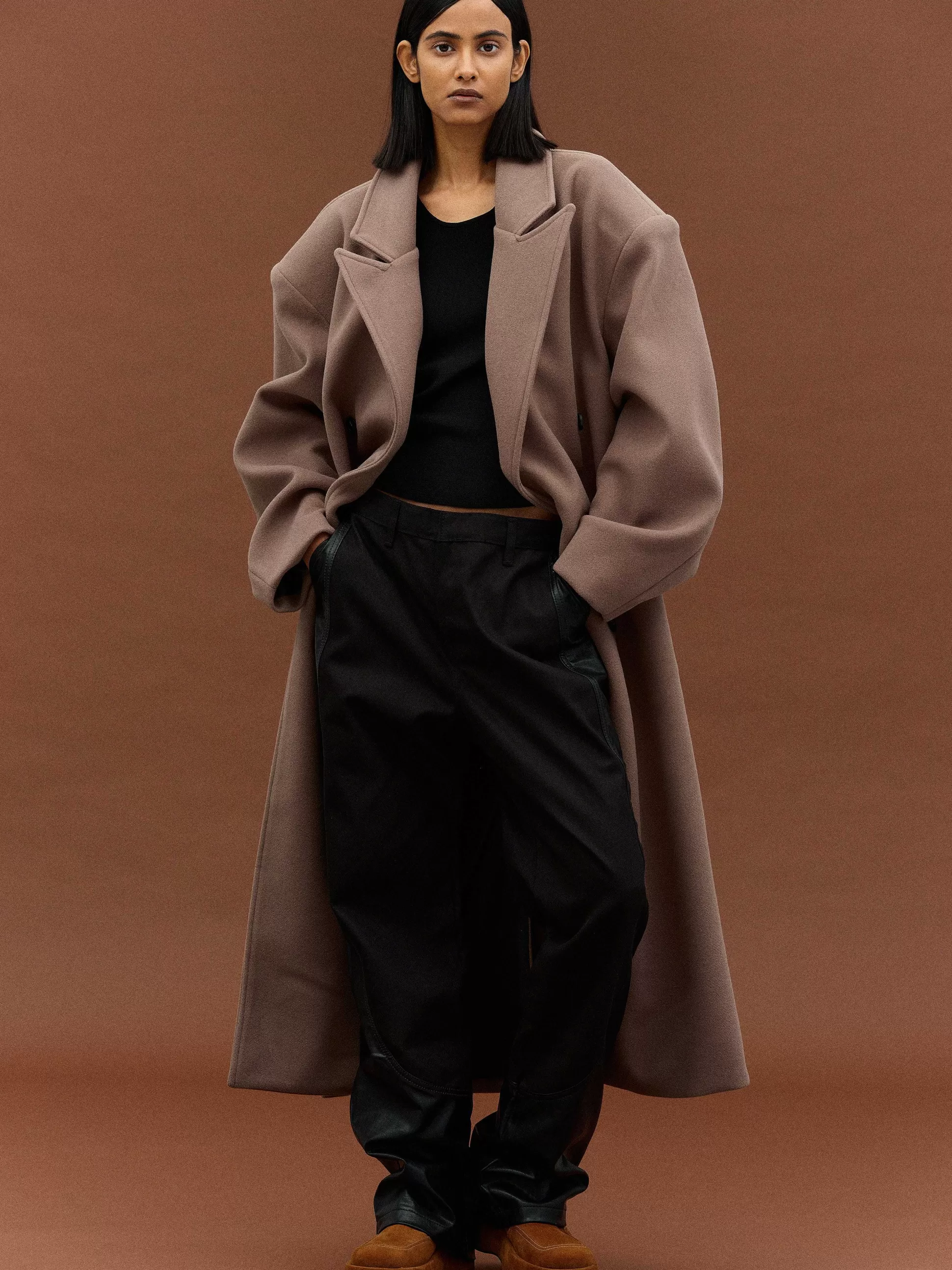 Women Source Unknown Clothing-Wallis Oversized Grandpa Coat, Latte